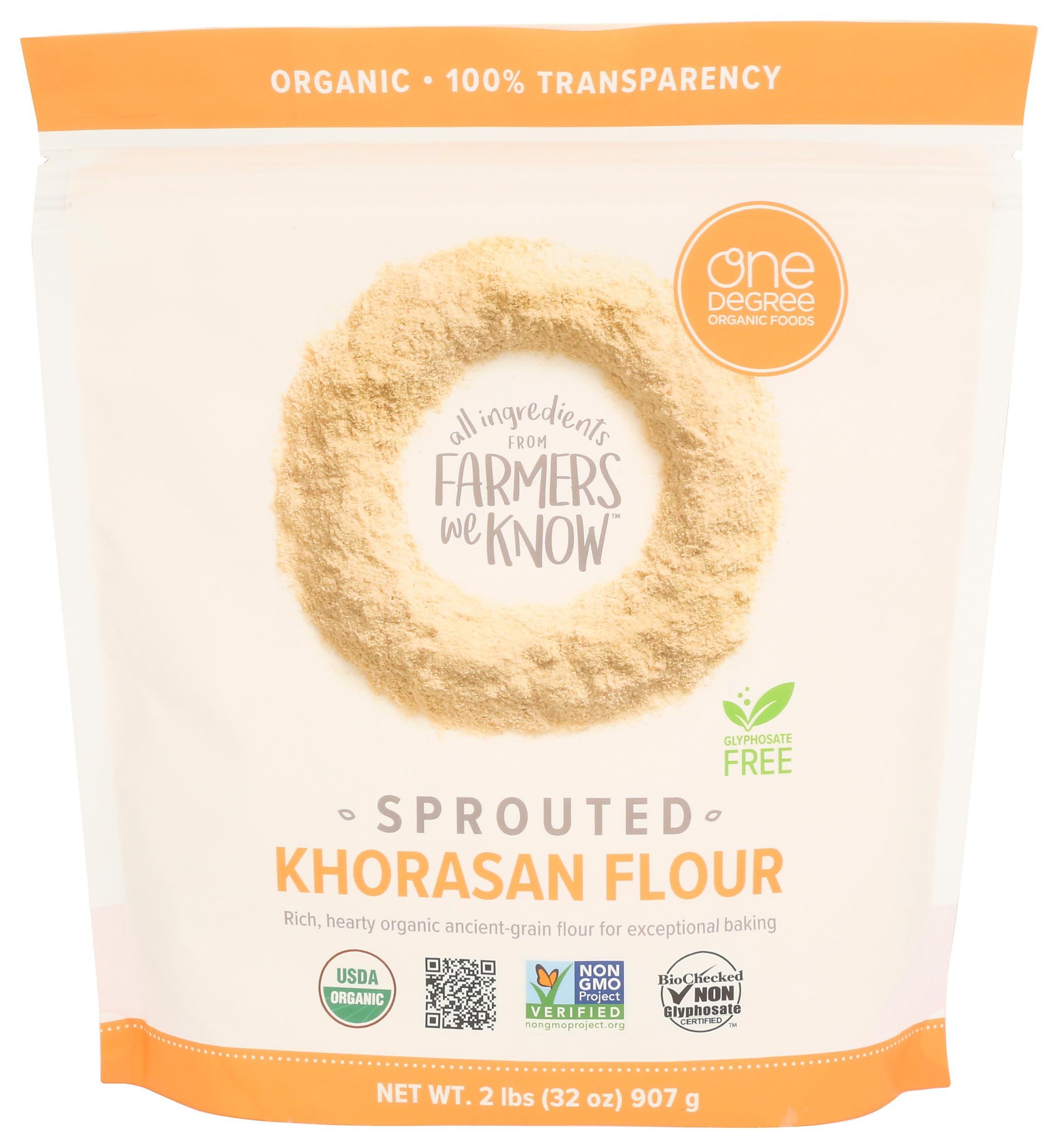 Flour Khorasan Veganic Sprouted Organic, 32 Ounce