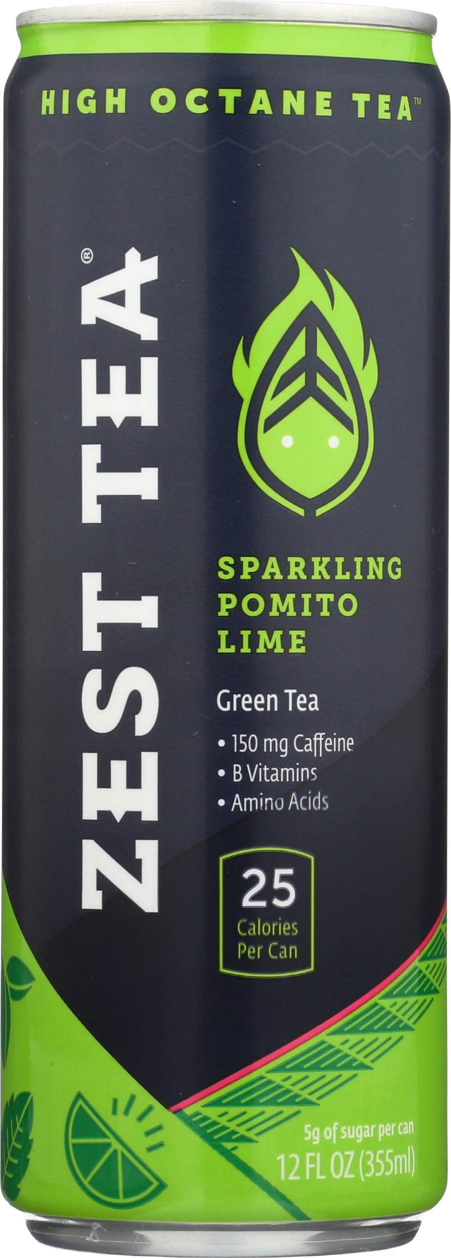 Zest Tea Pomegranate Mint Sparkling Green Tea, 12 FZ