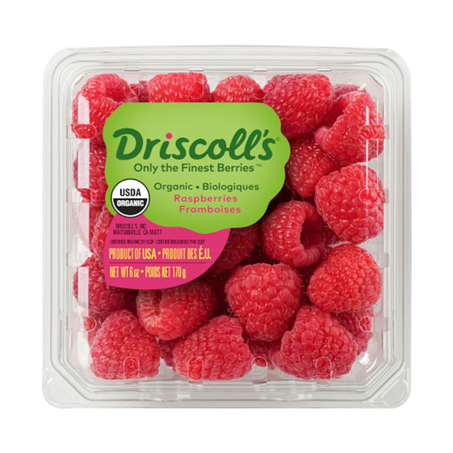 Driscoll's Organic Red Raspberries, 6 Oz