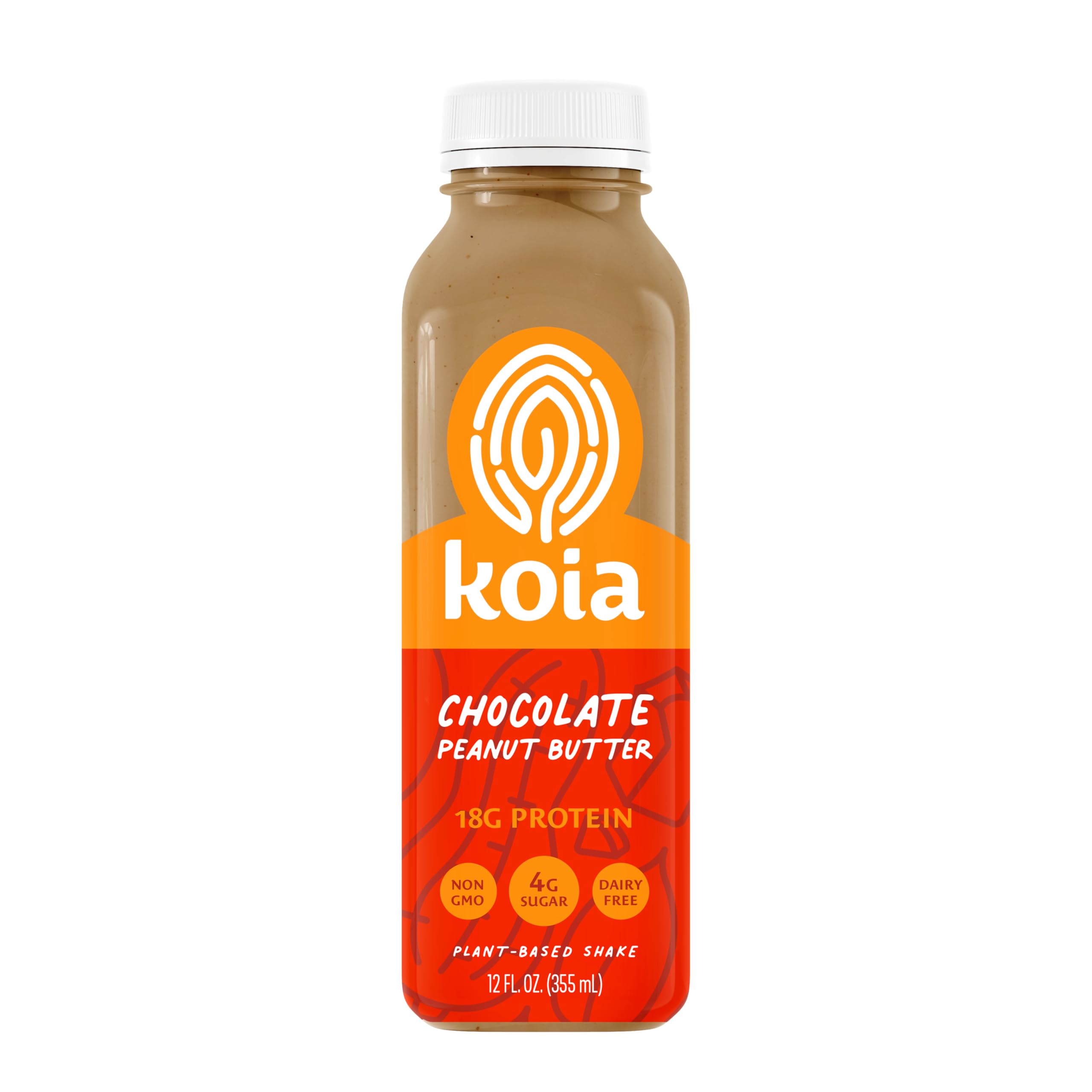 Koia - Chocolate Peanut Butter - 18g Protein - Ready To Drink Plant Protein Shake - Low Sugar, Dairy Free, Gluten Free, Soy Free, Non GMO, Kosher, Vegan (12 Fl Oz)