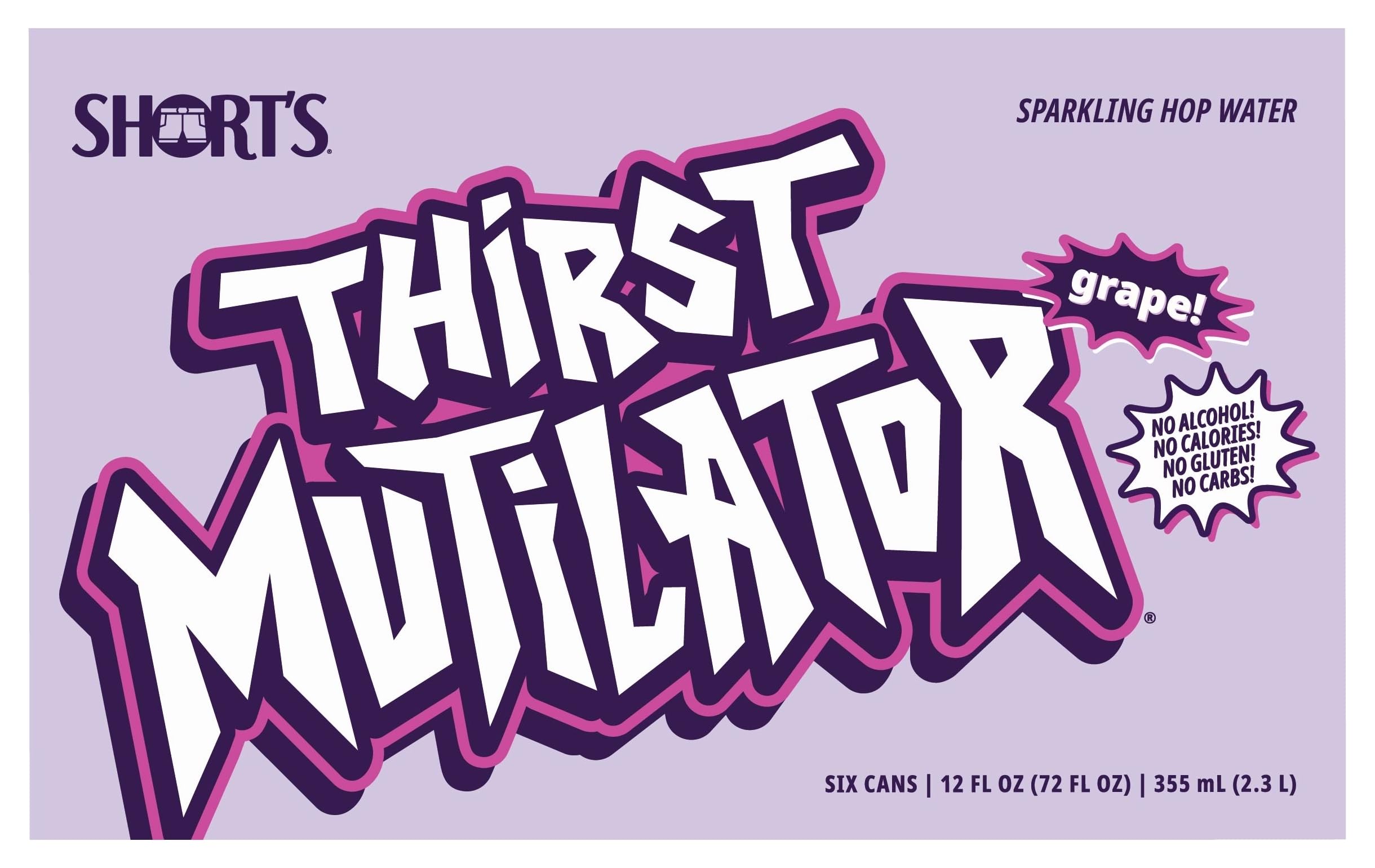 Shorts Brewing, Hop Water Thirst Mutilator Grape, 12 Fl Oz Cans, 6 Pack
