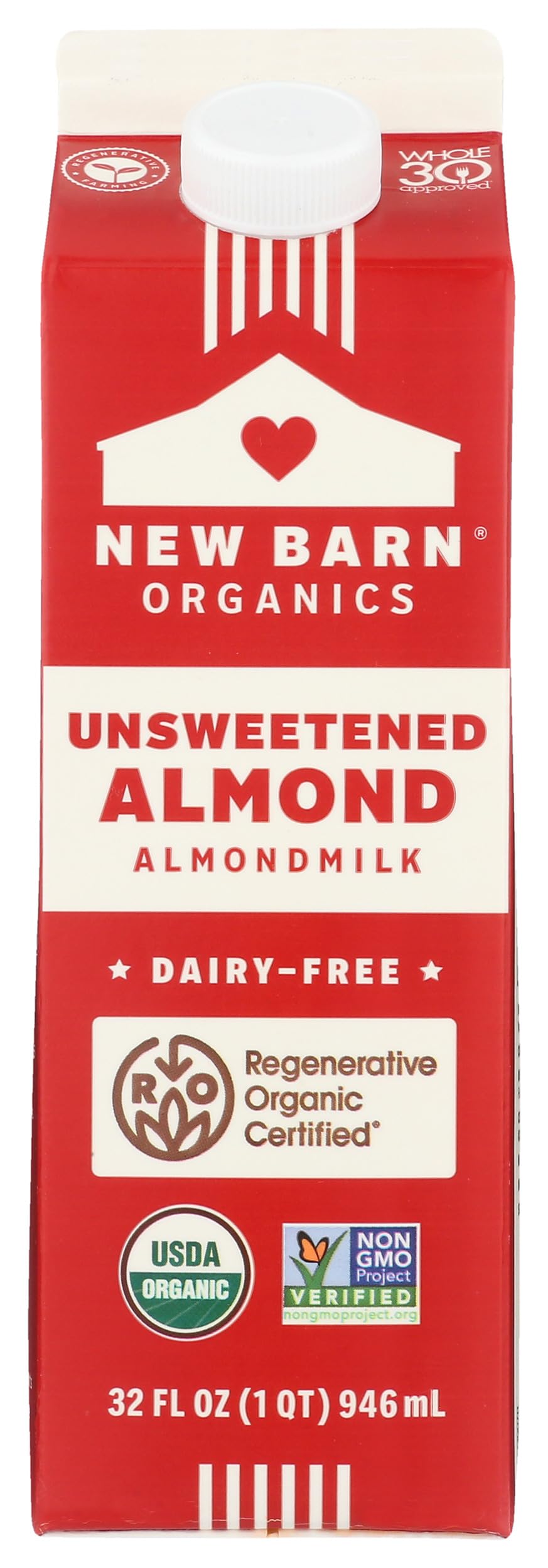 New Barn Almondmilk Unsweetened, 32 Fl Oz