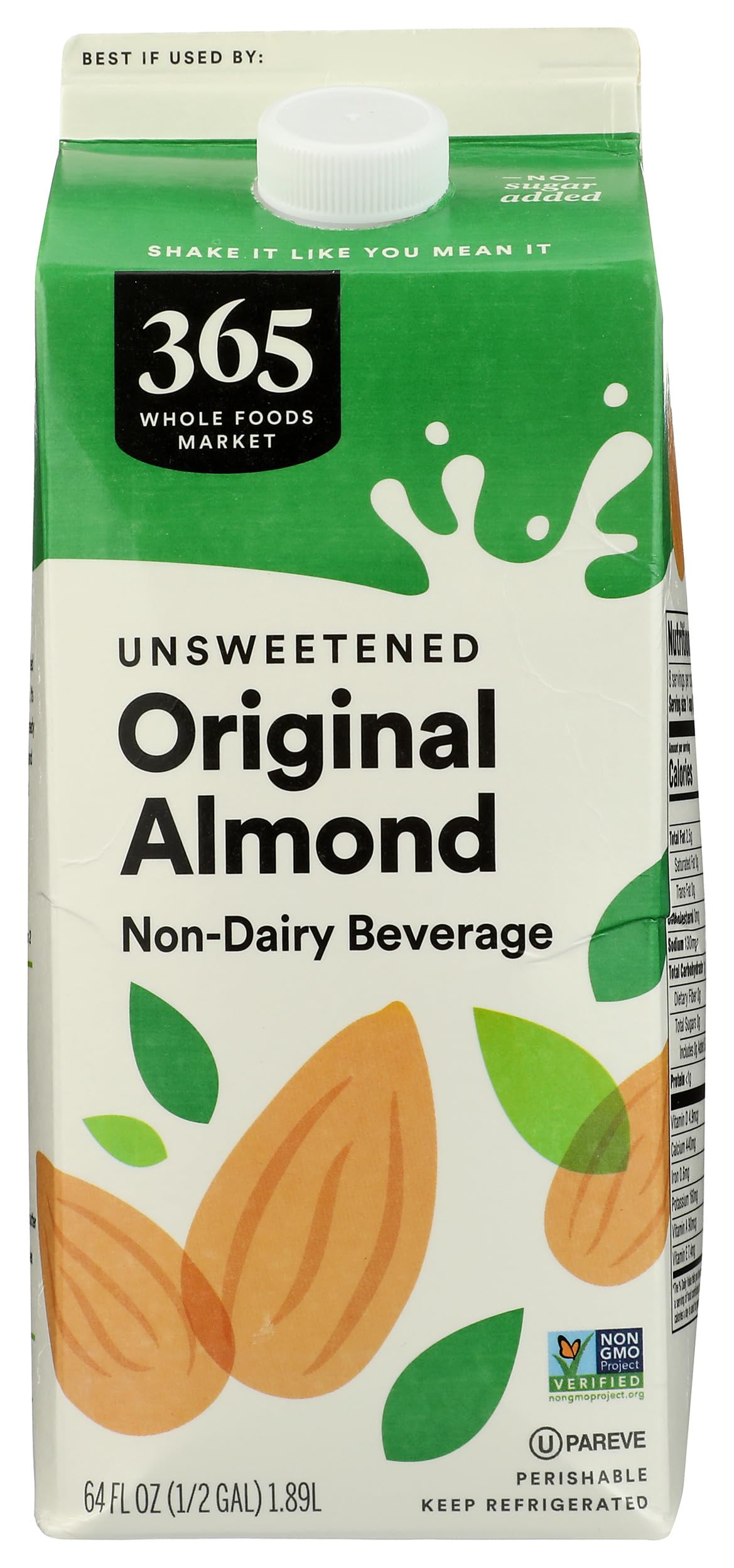 365 by Whole Foods Market Unsweetened Almond Beverage, 64 FZ
