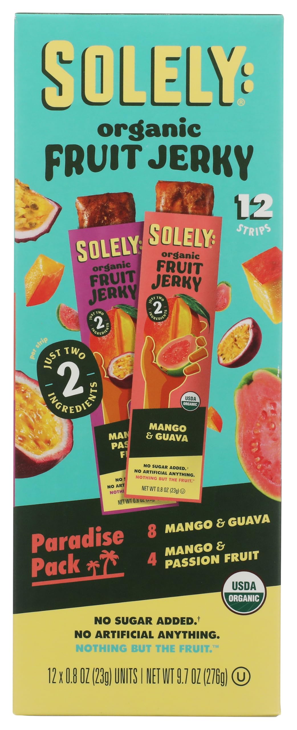Solely Organic Paradise Fruit Jerky Snack Pack 12ct, 9.7 OZ