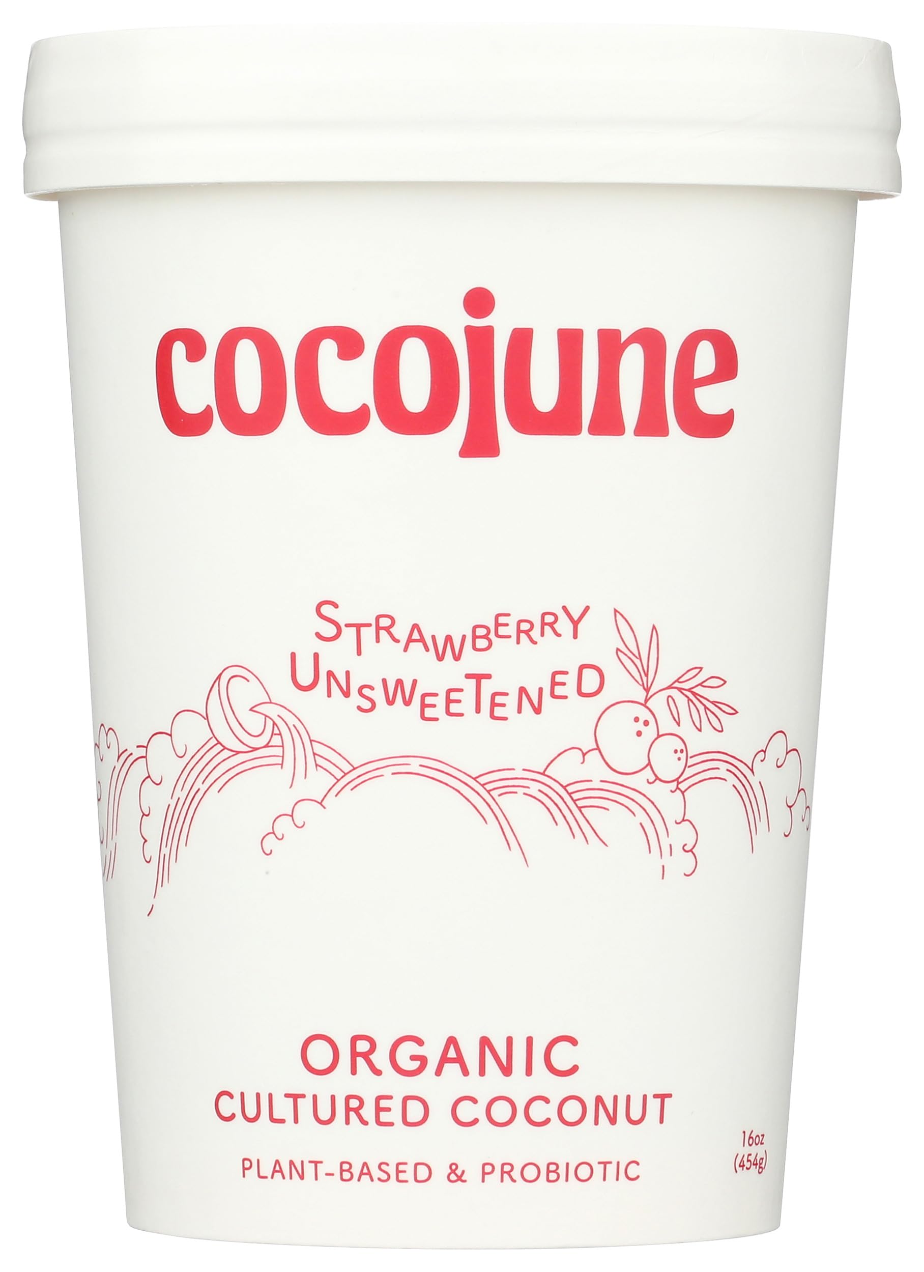 Yogurt Coconut Cultures Unsweetened Strawberry Organic, 16 Ounce