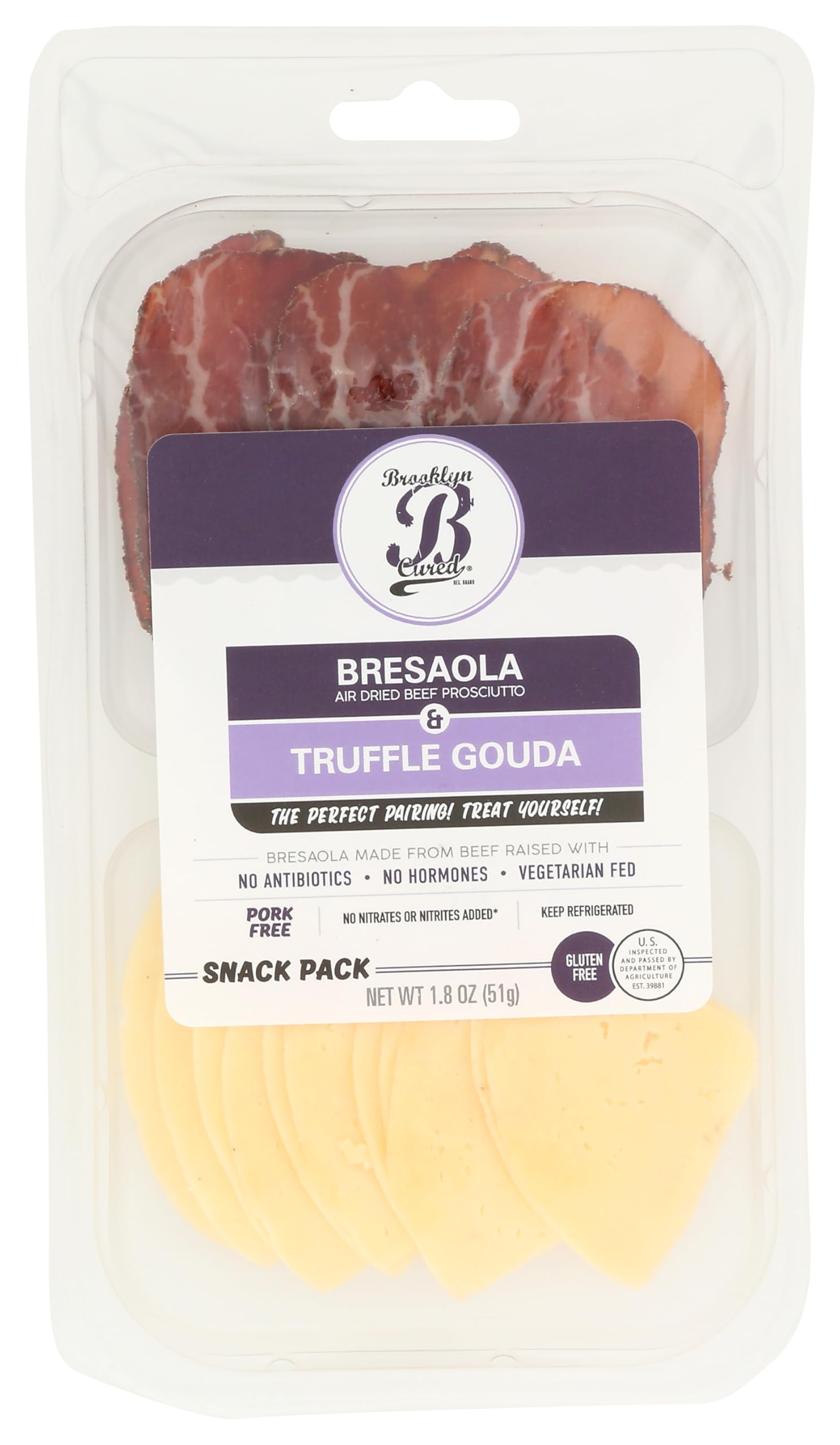 Brooklyn Cured Beef Bresaola & Truffle Gouda Snack, 1.8 OZ