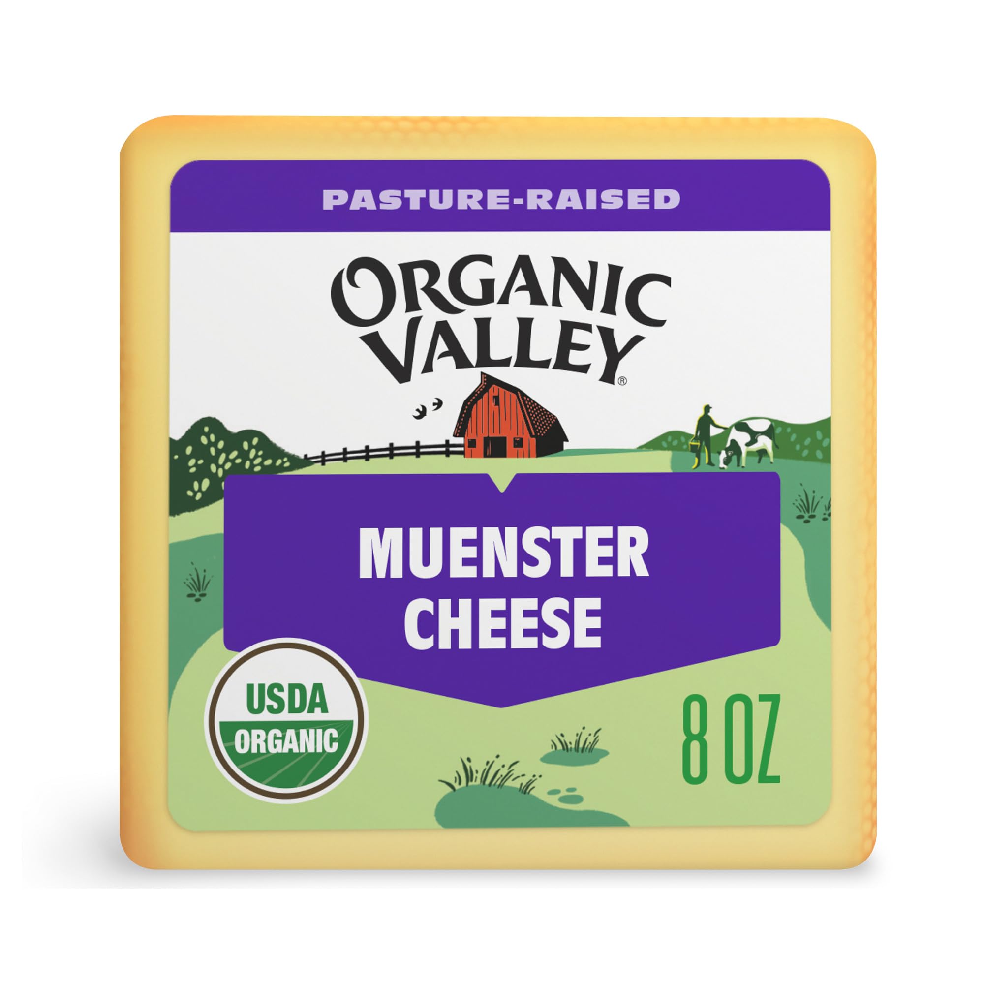 Organic Valley Organic Muenster Cheese Block, 8 oz
