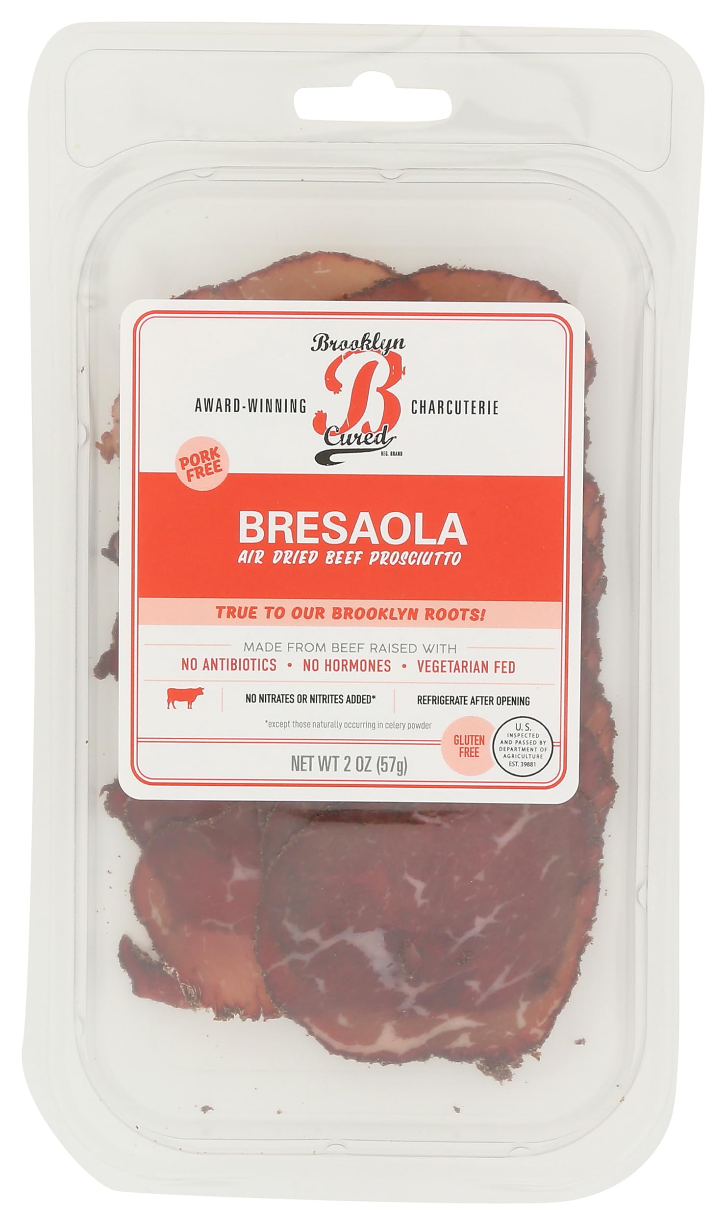 Brooklyn Cured Bresaola Sliced, 2 Ounce
