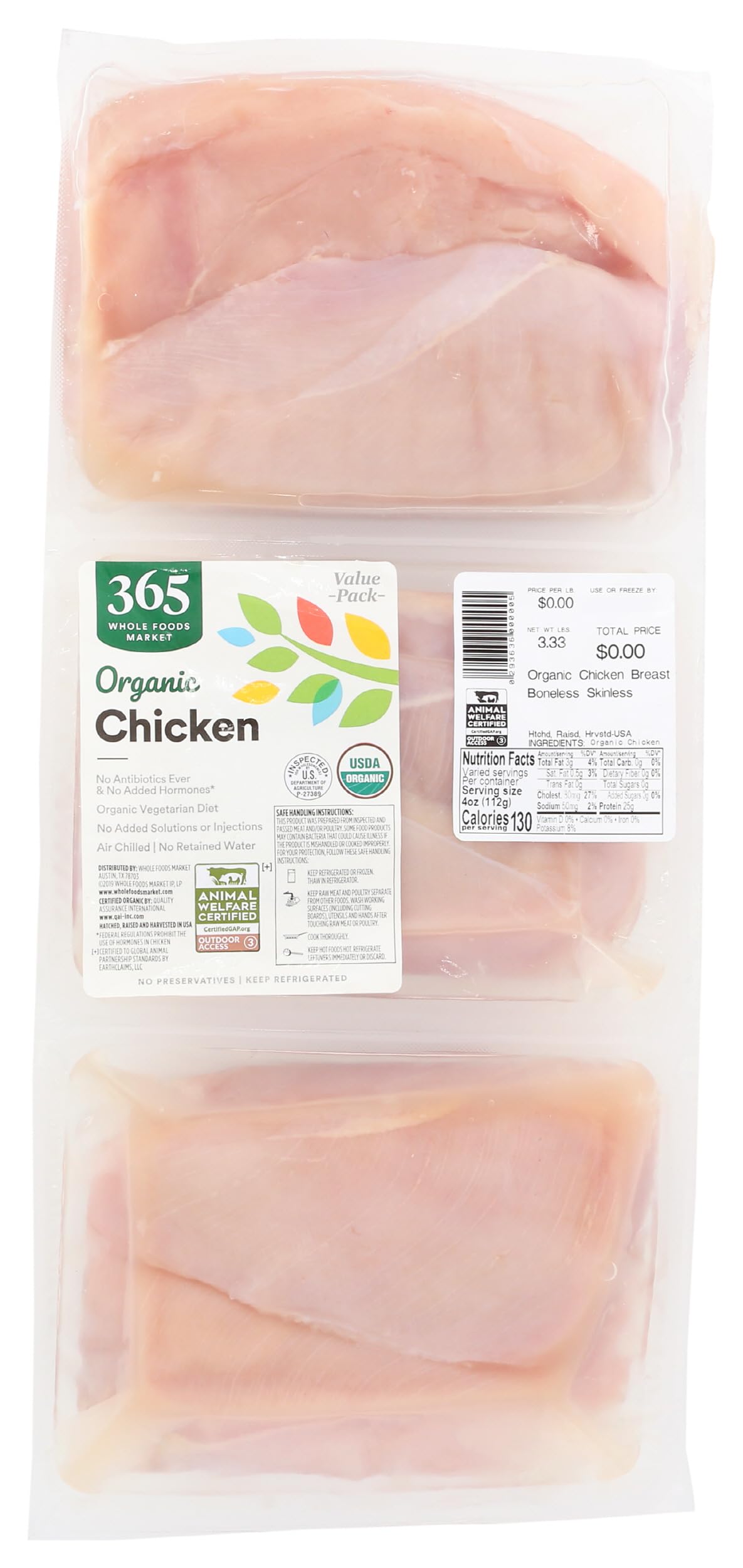 365 by Whole Foods Market Organic Boneless Skinless Chicken Breast