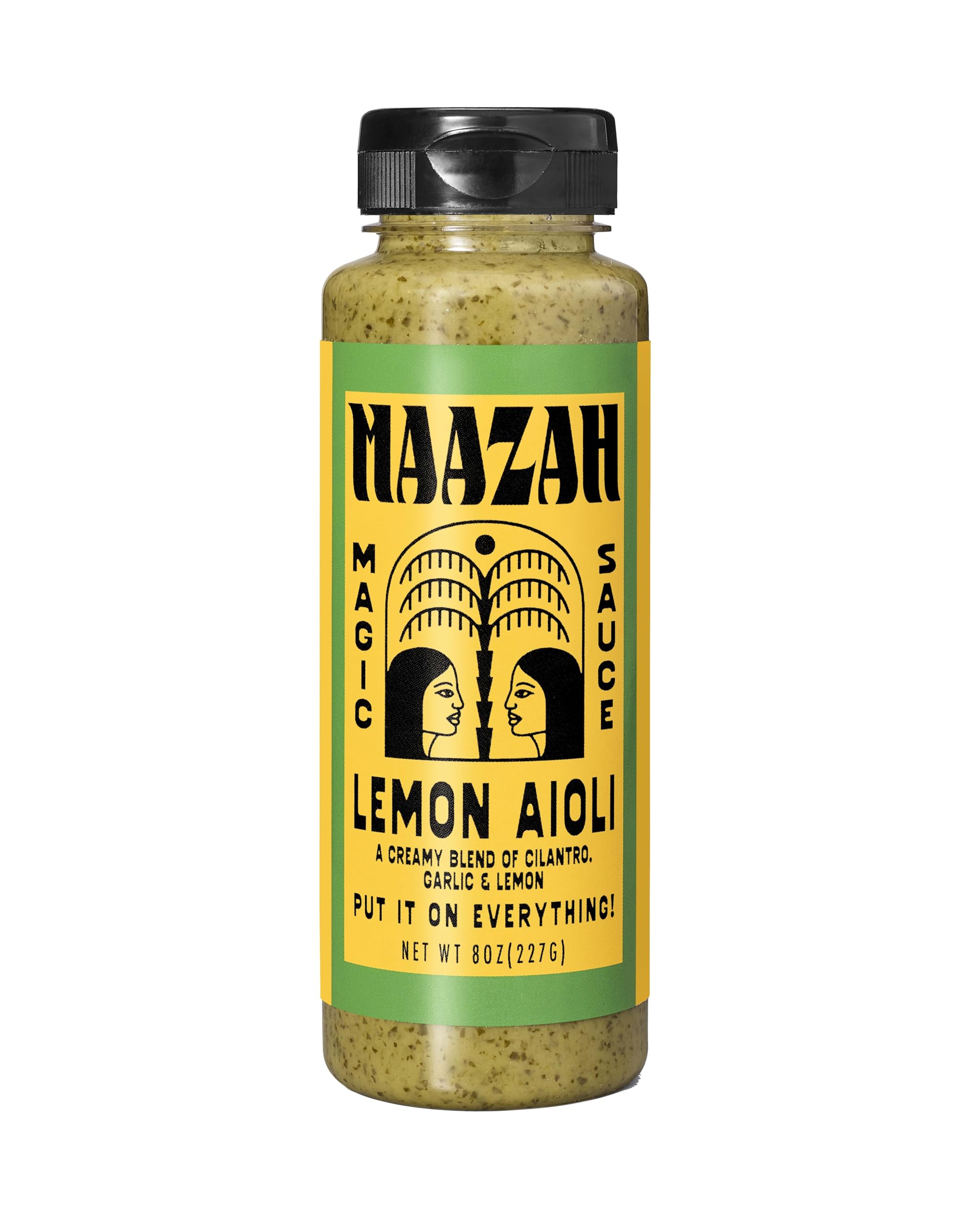 MAAZAH Lemon Aioli - Premium Sauce/Condiment/Dressing/Marinade, Zesty & Creamy, Add Flavor in a Flash, Good on Everything, Gluten Free, Vegan, Nut Free, 8oz