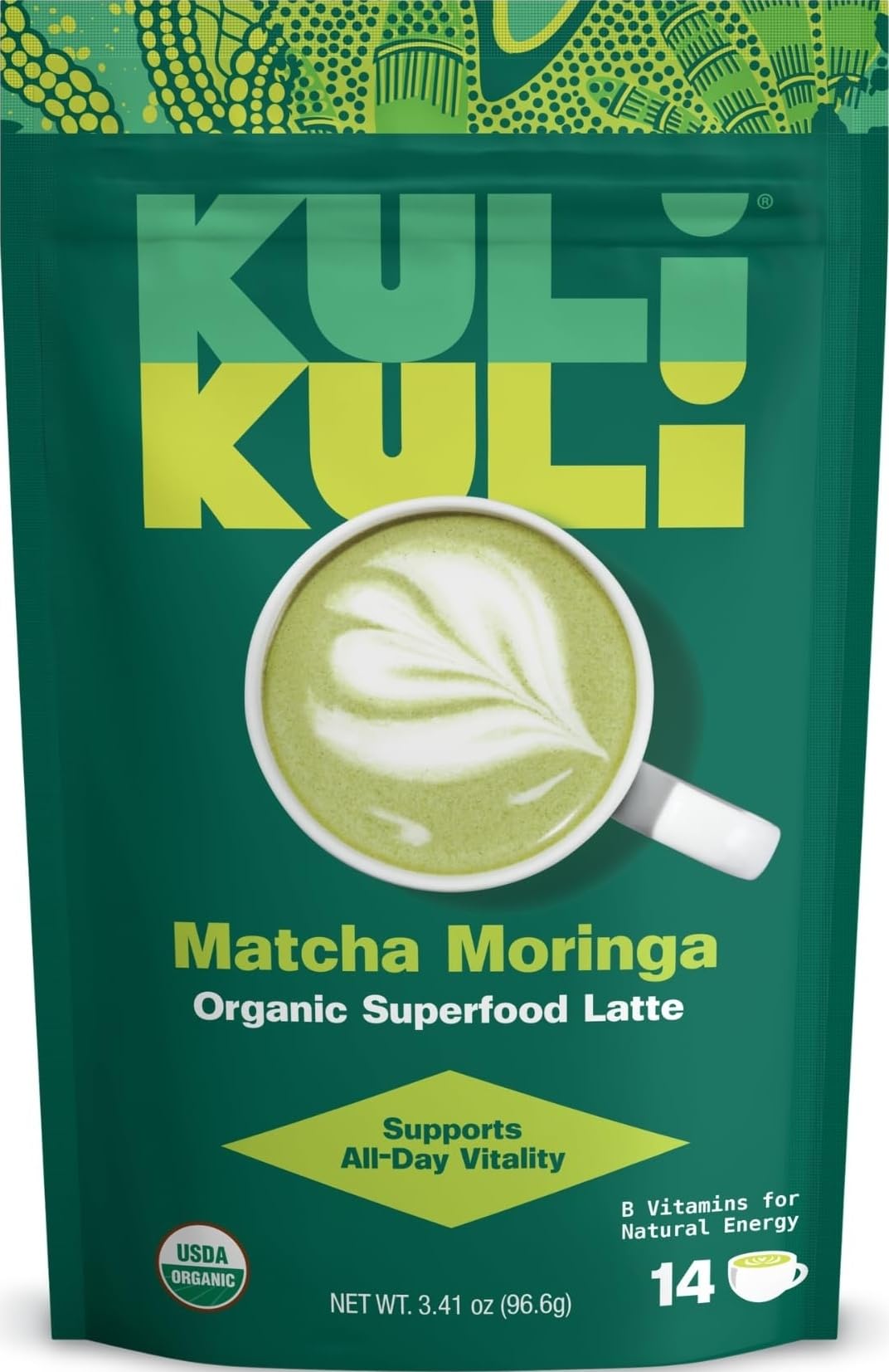 Kuli Kuli Organic Matcha Moringa Superfood Latte Powder - Lion's Mane | Elevate your mind with matcha green tea, rich in natural caffeine and antioxidants for cognitive support and focus.