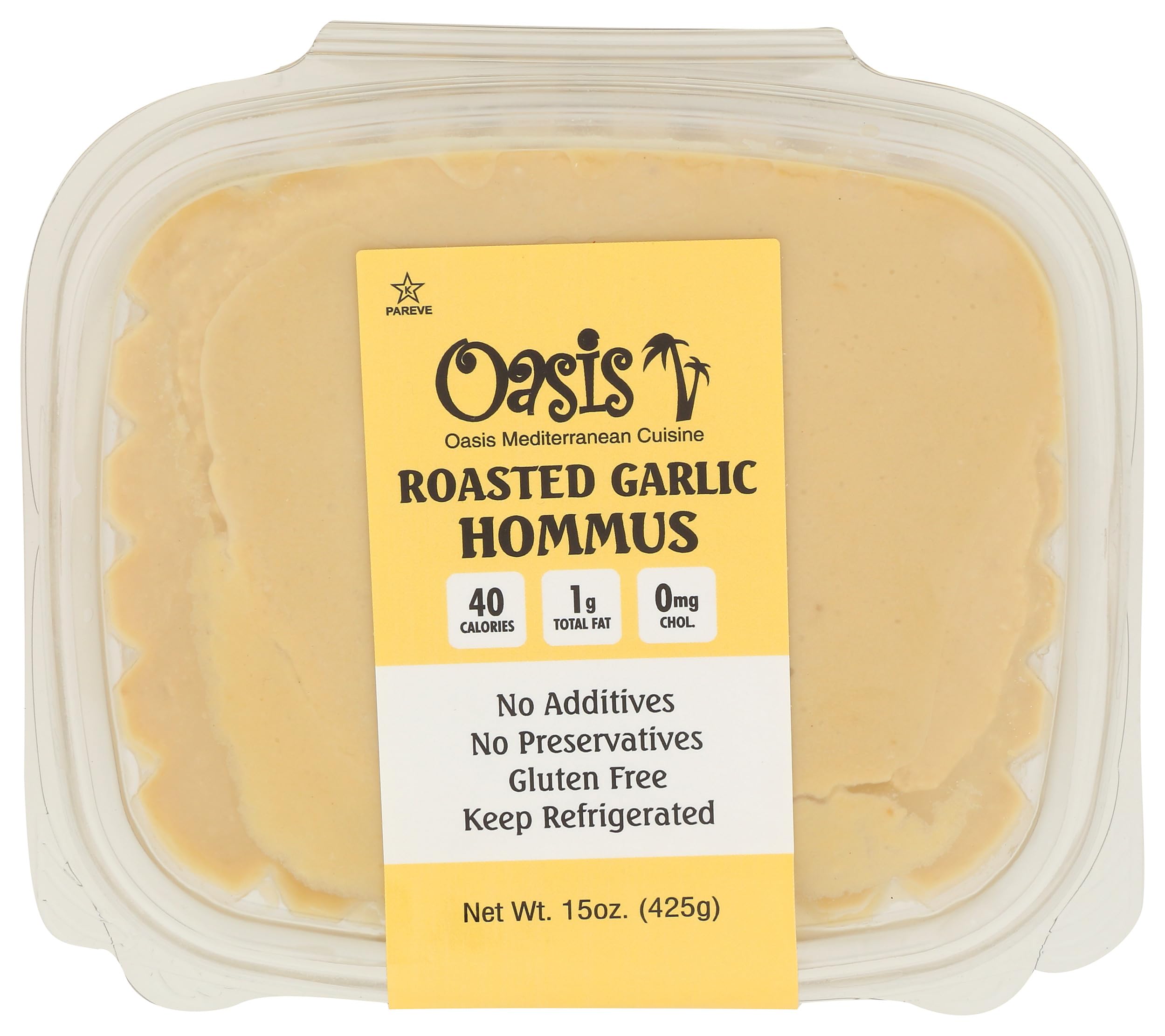 Oasis Foods Roasted Garlic Hommus 16 Oz, 16 Oz