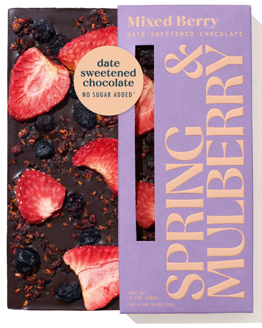 Bar Chocolate Pure Mixed Berry Date Sweetened, 2.1 Ounce