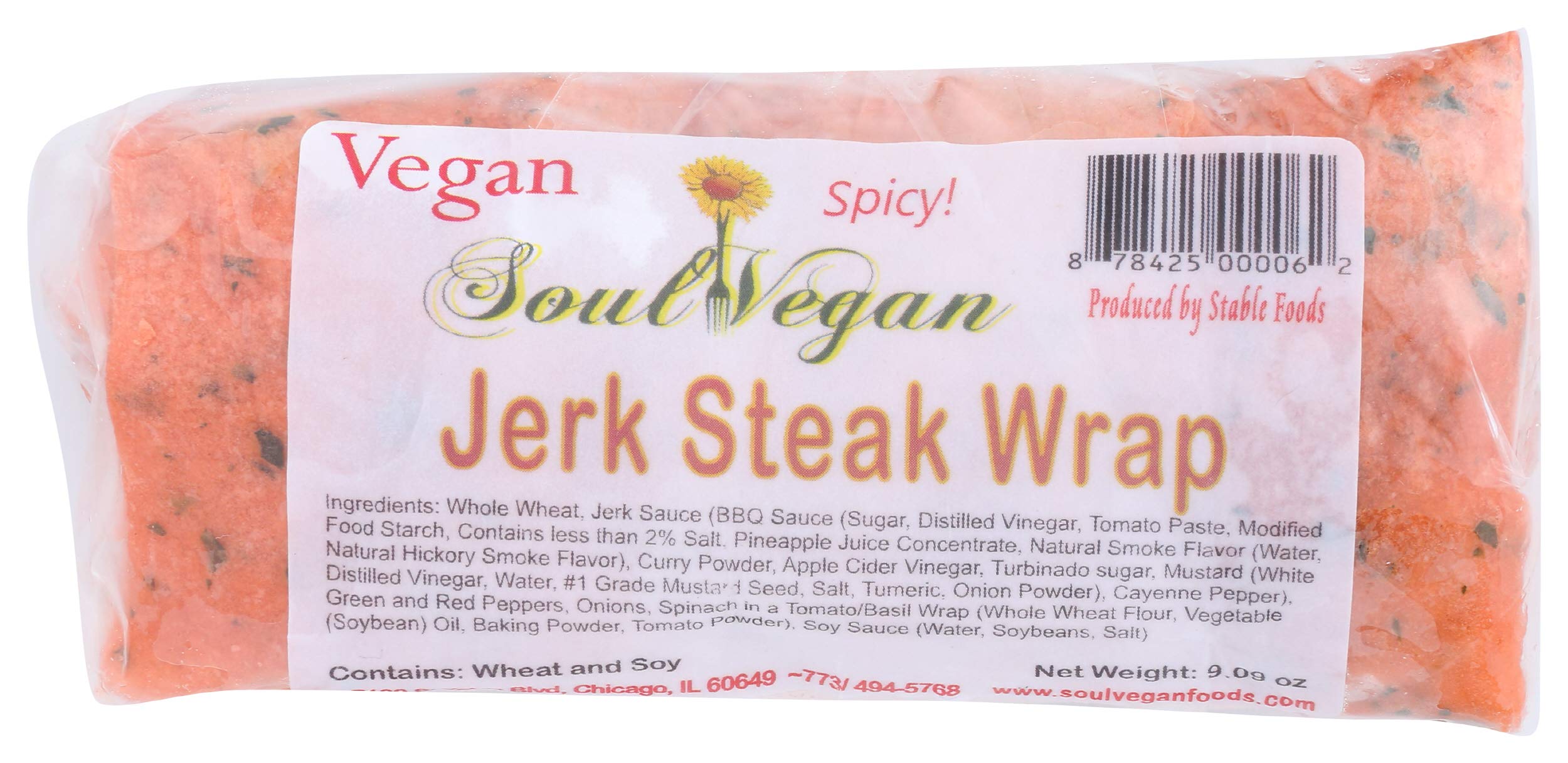 Soul Vegan Vegan Wrap Jerk Steak, 9.09 Oz