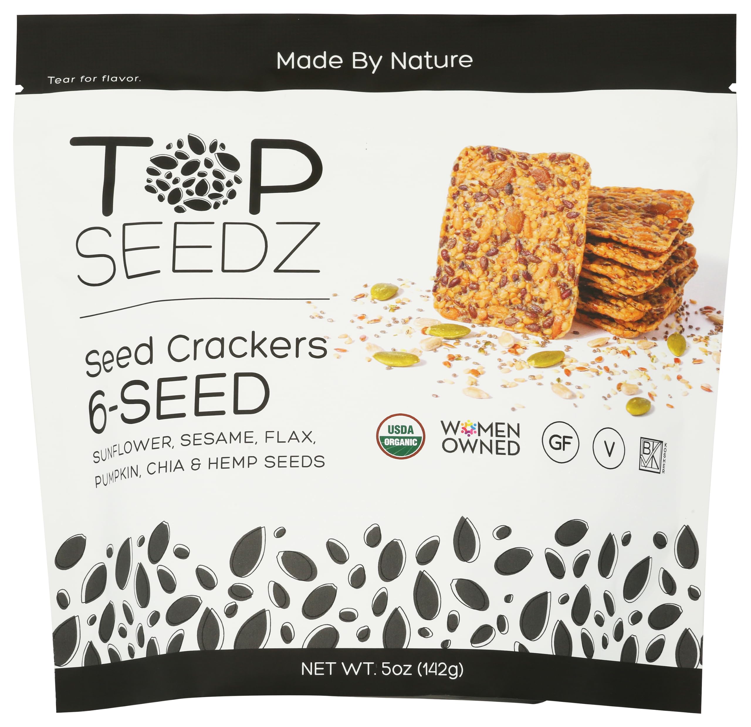 Top Seedz Organic 6 Seed Crackers, 5 OZ