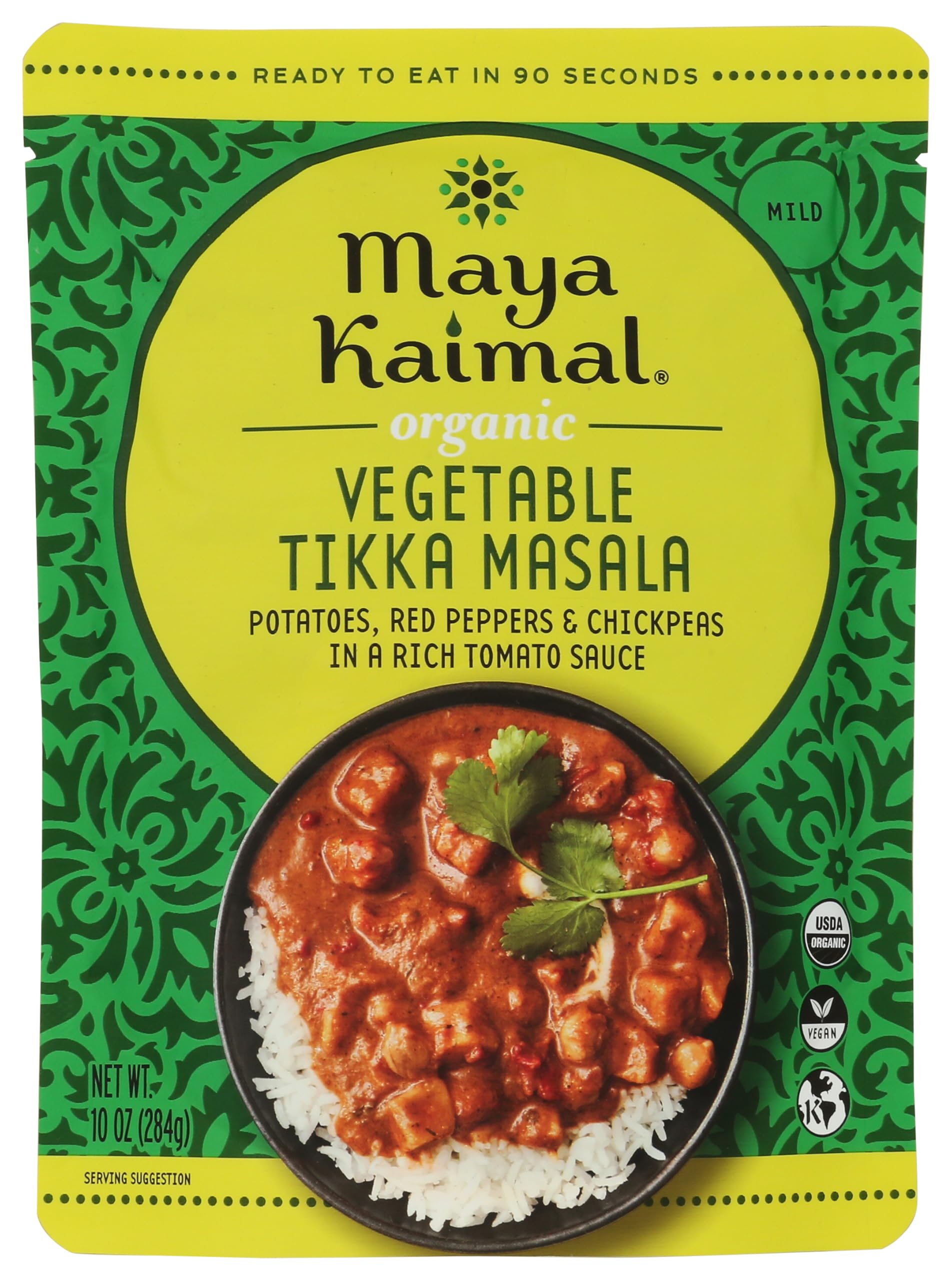 Maya Kaimal Organic Tikka Masala Vegetable Curry Meal, 10 OZ | Organic, Ready to Eat