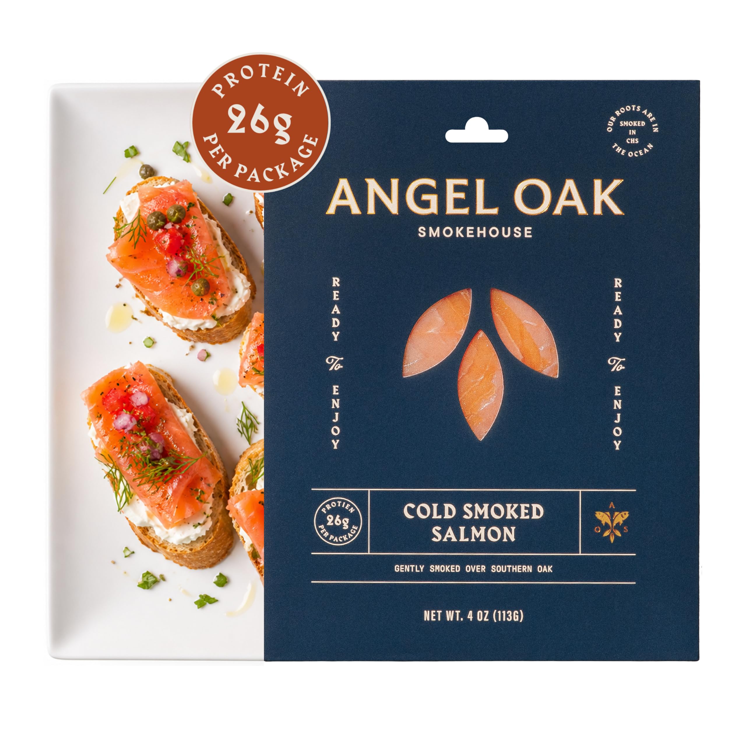 Angel Oak Smokehouse Cold Smoked Atlantic Salmon, 4 OZ