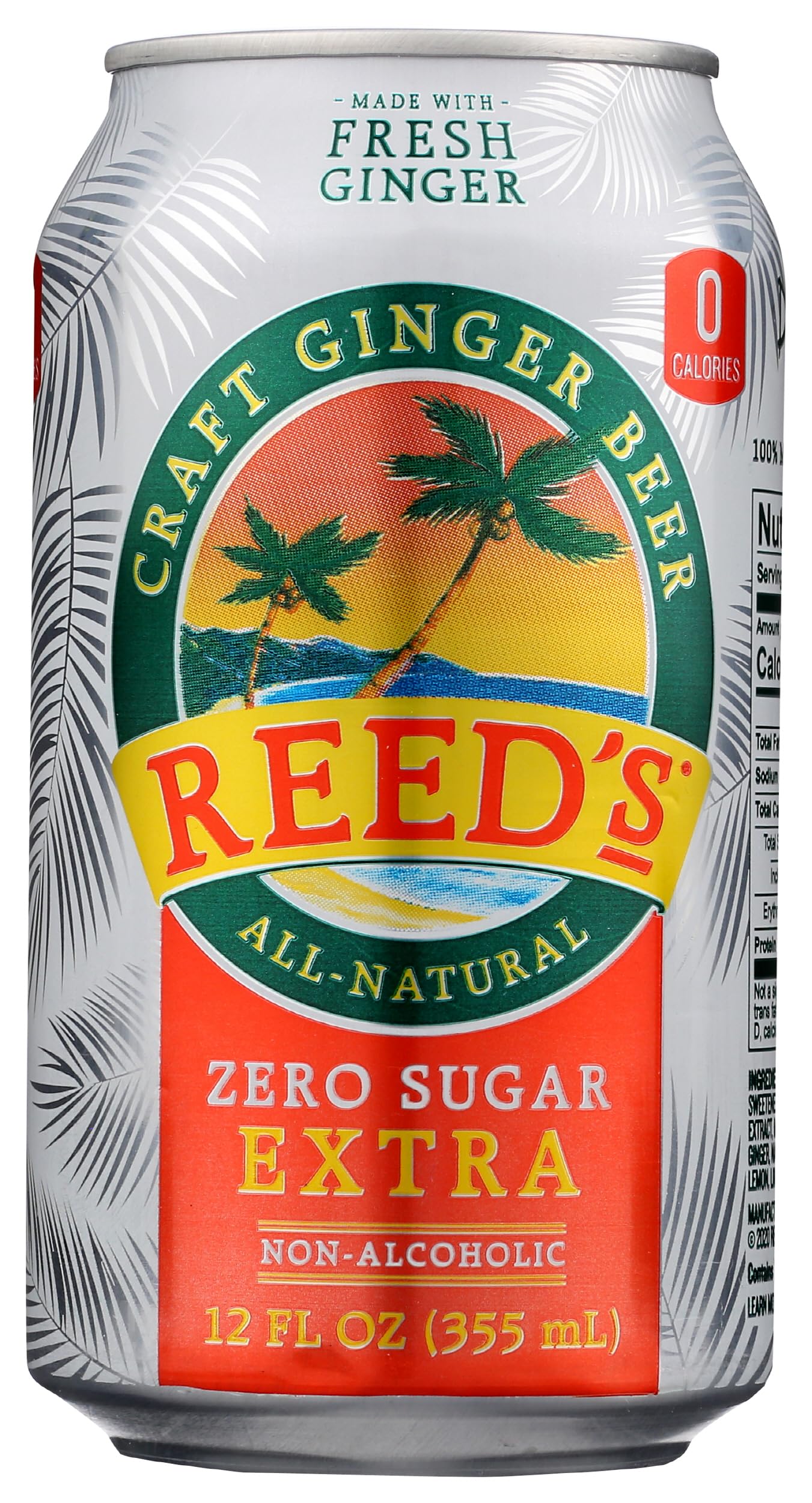 Reeds Ginger Brew Zero Sugar Extra Ginger Beer Single, 12 FZ