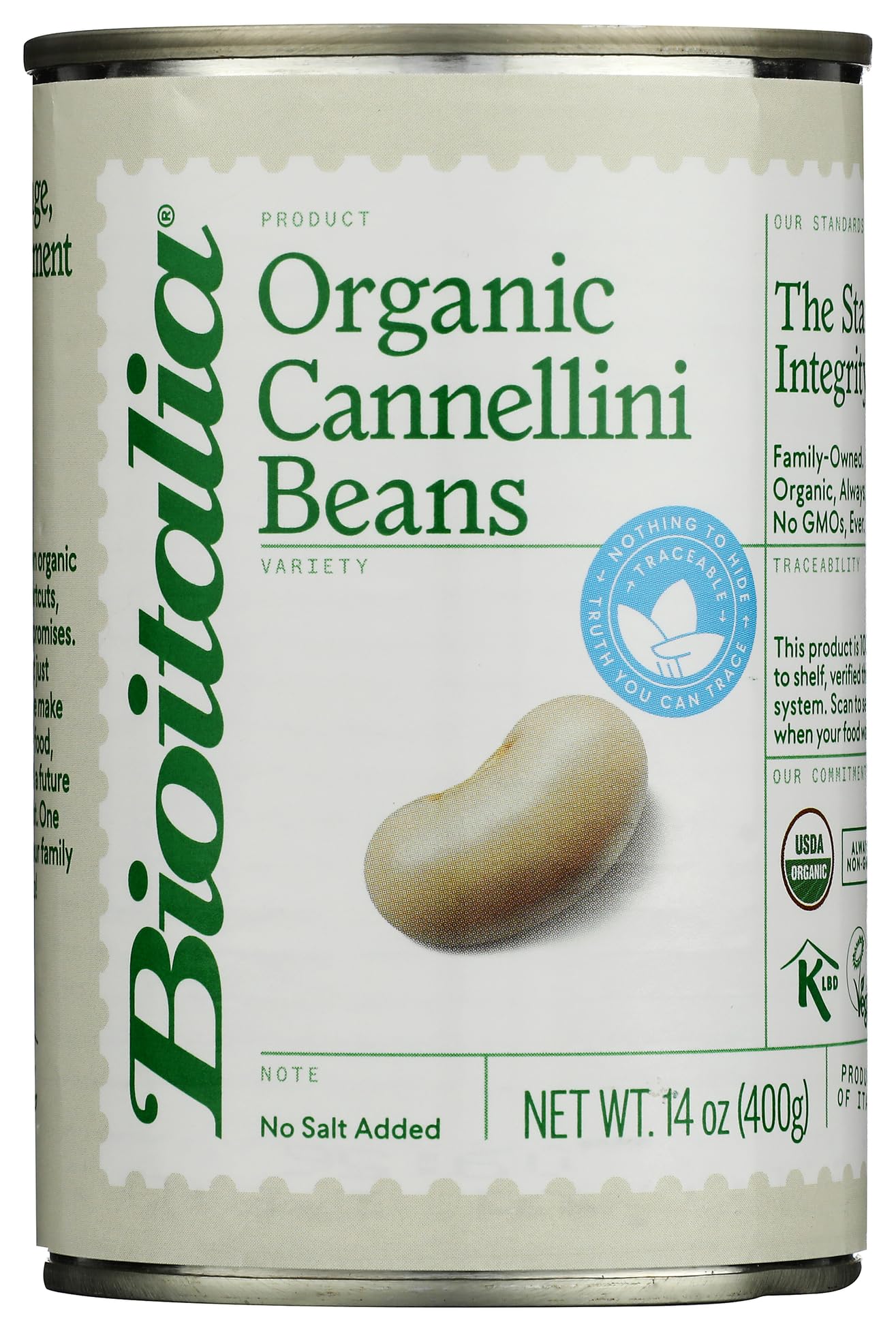 Bioitalia Organic Canned White Cannellini Beans, 14 OZ