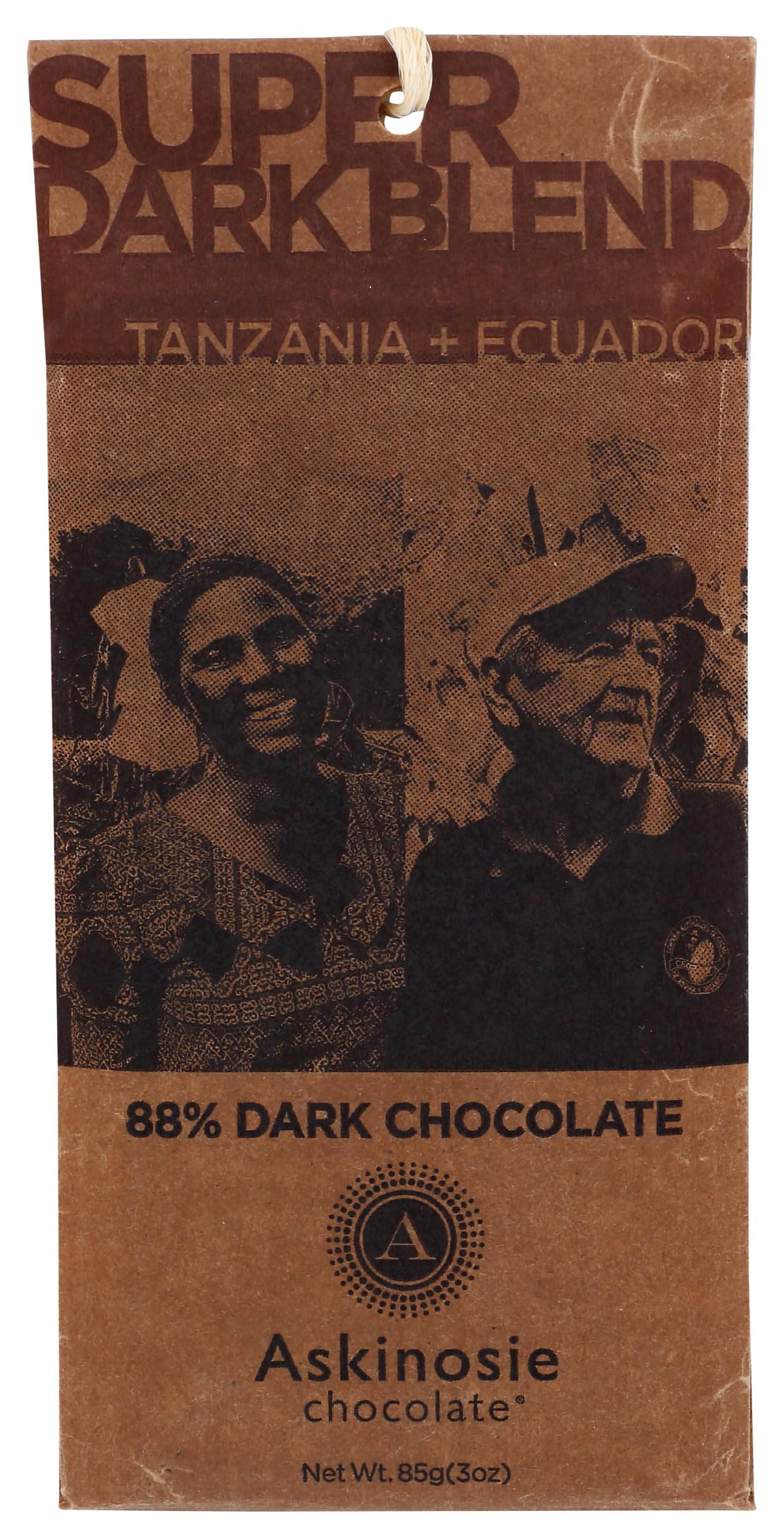 Bar Chocolate Dark Super Blend Tanzania Ecuador, 2.99 Ounce