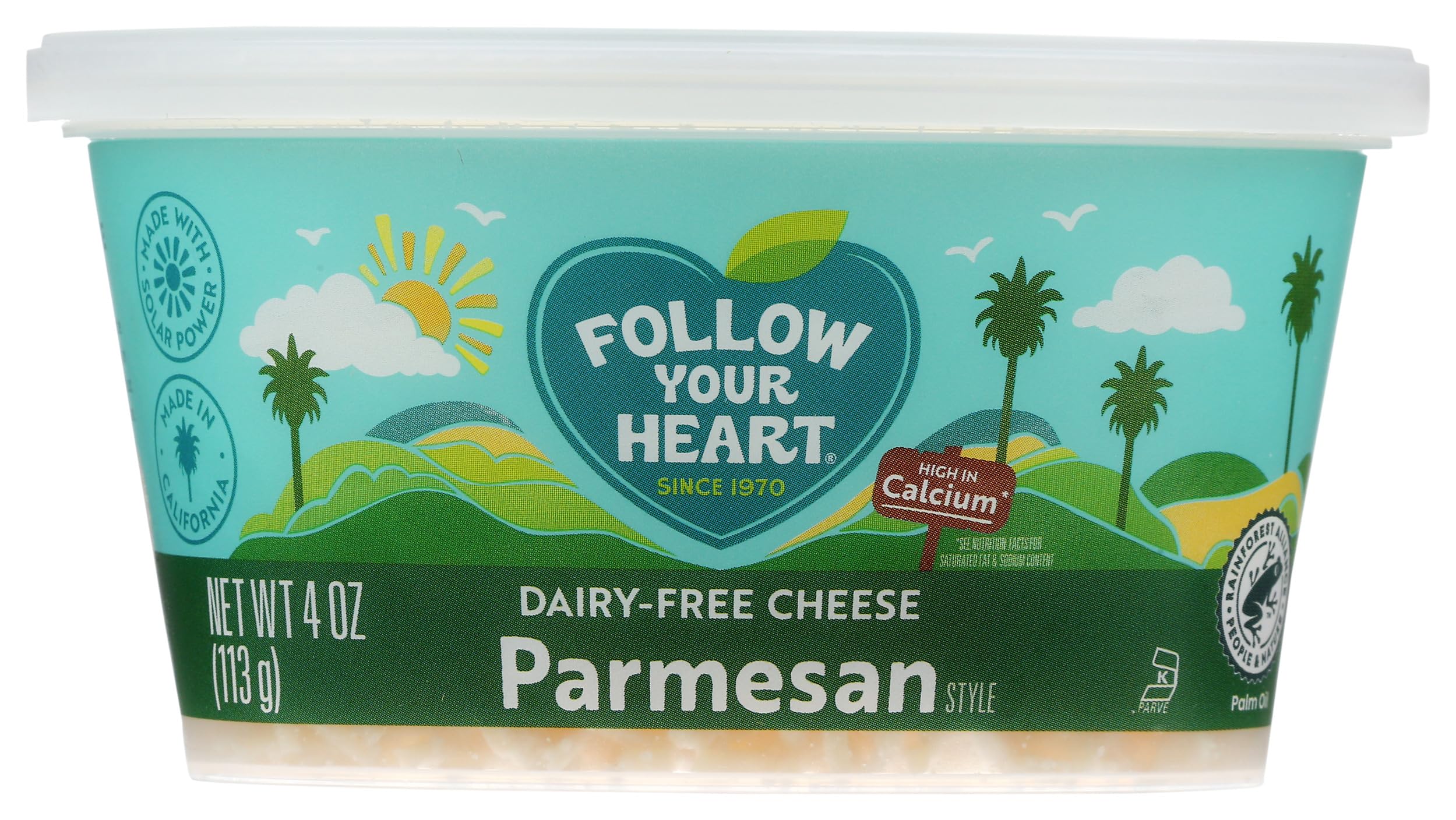 Alternative Cheese Parmesan Shredded Tub, 4 Ounce