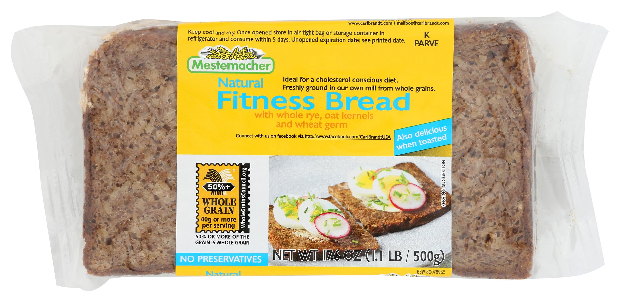 Mestemacher Bread Fitness, 17.6 Ounce