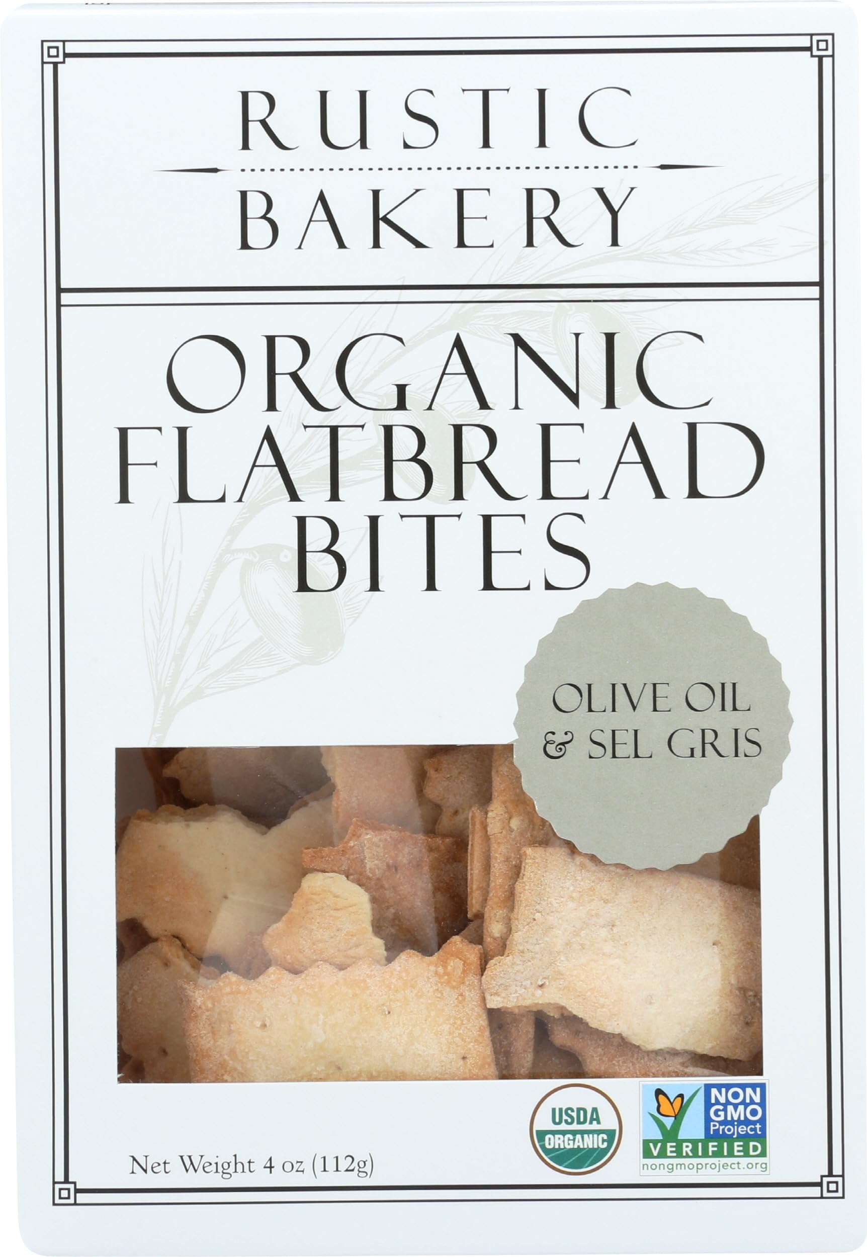 Flatbread Bites Olive Oil Sel Gris Organic, 4 Ounce