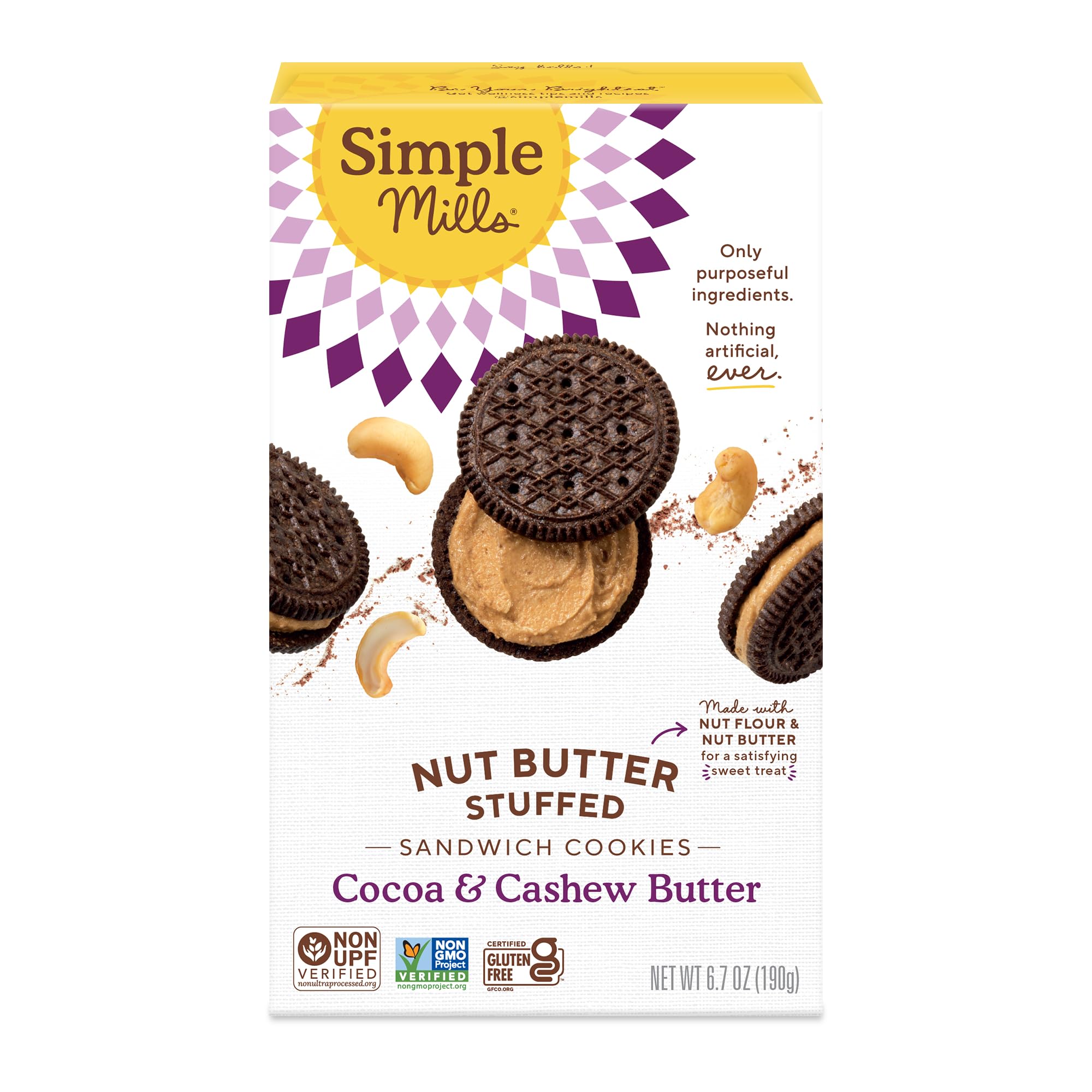 Cocoa Cashew Crème Sandwich Cookies - Gluten Free, Vegan (Pack of 1)