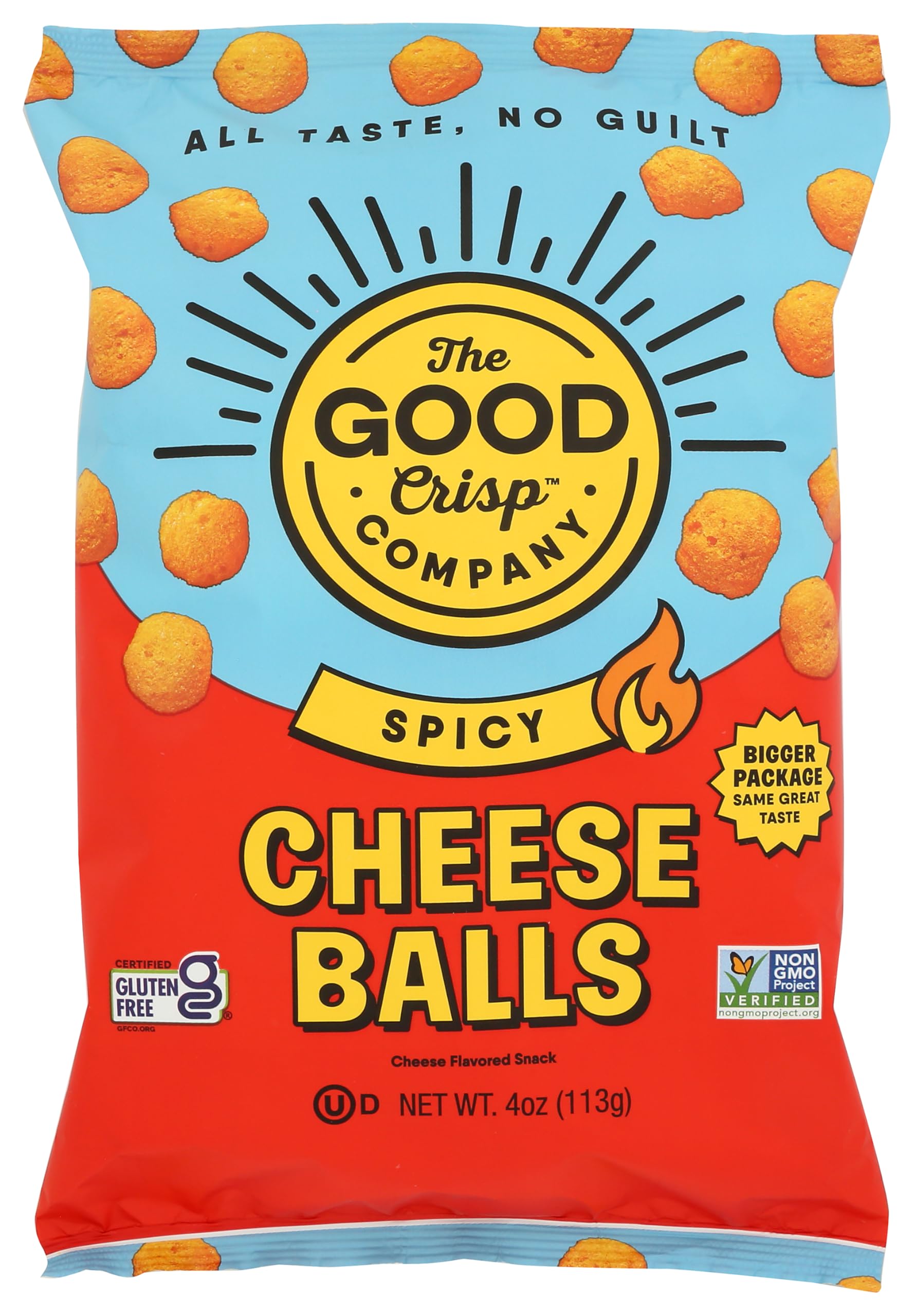 The Good Crisp Company Spicy Cheese Balls, 4 Ounce