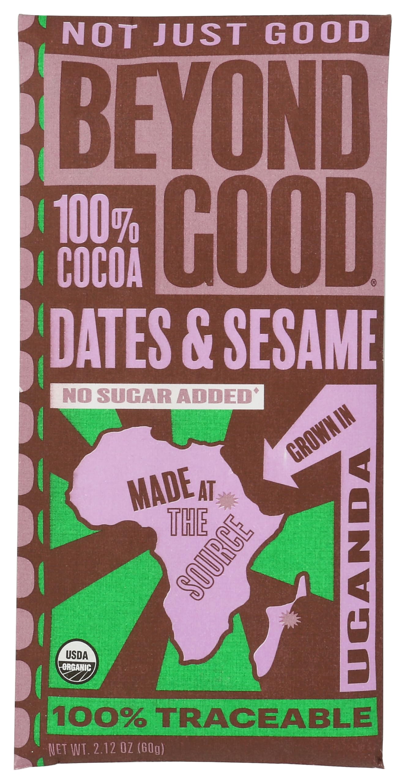 Beyond Good Organic 100% Dark Chocolate Dates and Sesame Bar