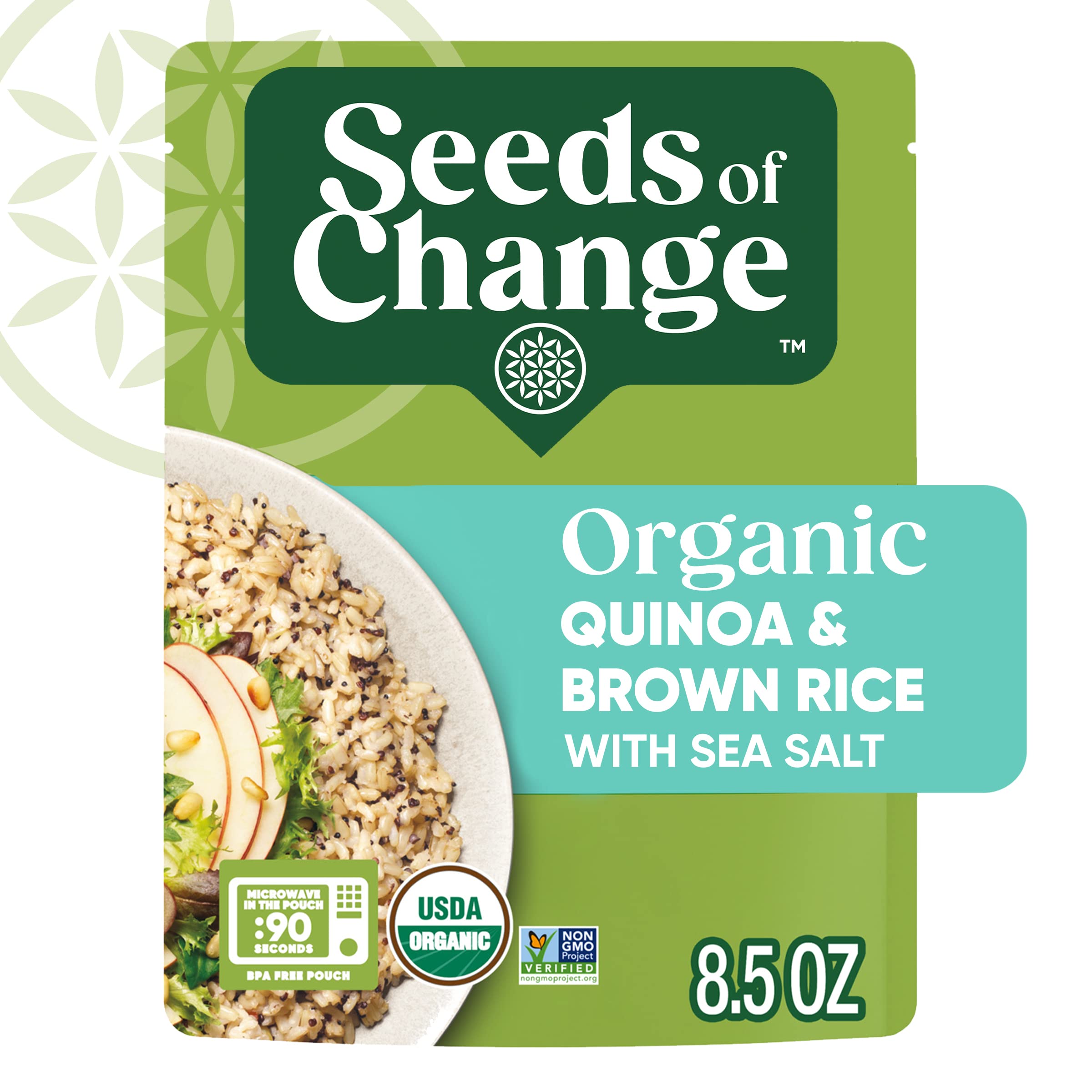 SEEDS OF CHANGE Organic Quinoa & Brown Rice with Sea Salt, Organic Food, 8.5 oz Pouch