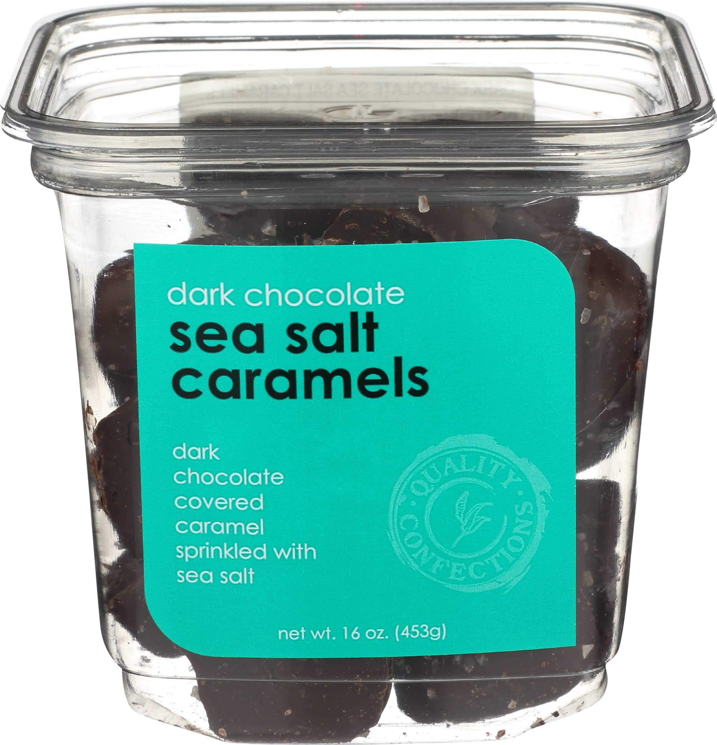 Candy Dark Chocolate Sea Salt Caramels, 16 Ounce