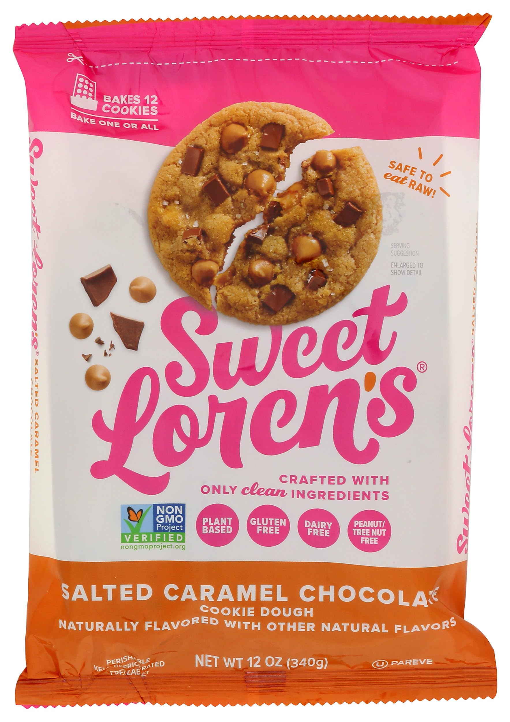 Sweet Loren's Gluten Free & Vegan Salted Caramel Chocolate Cookie Dough