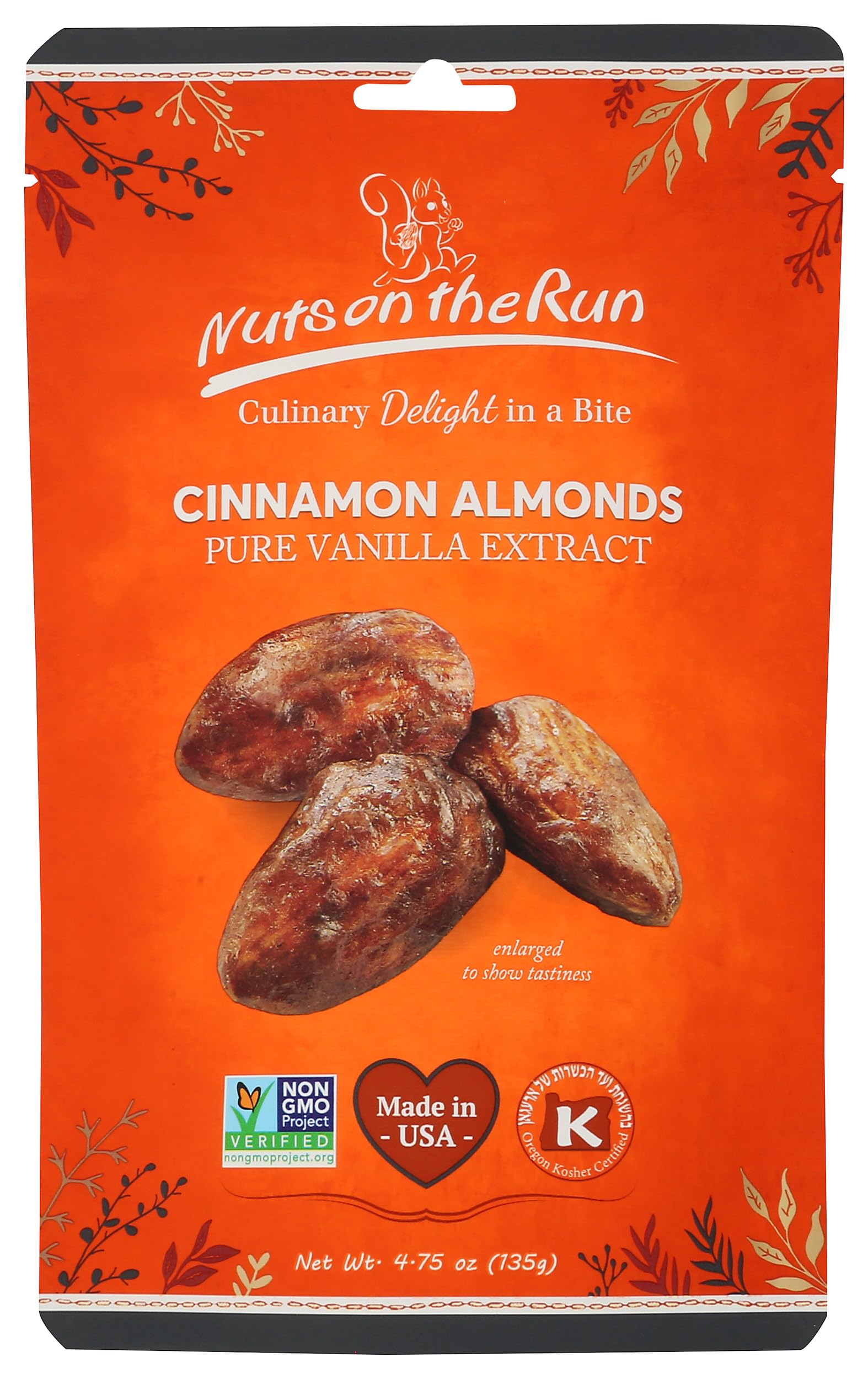 Nuts On The Run, Almond Cinnamon Vanilla, 4.75 Ounce