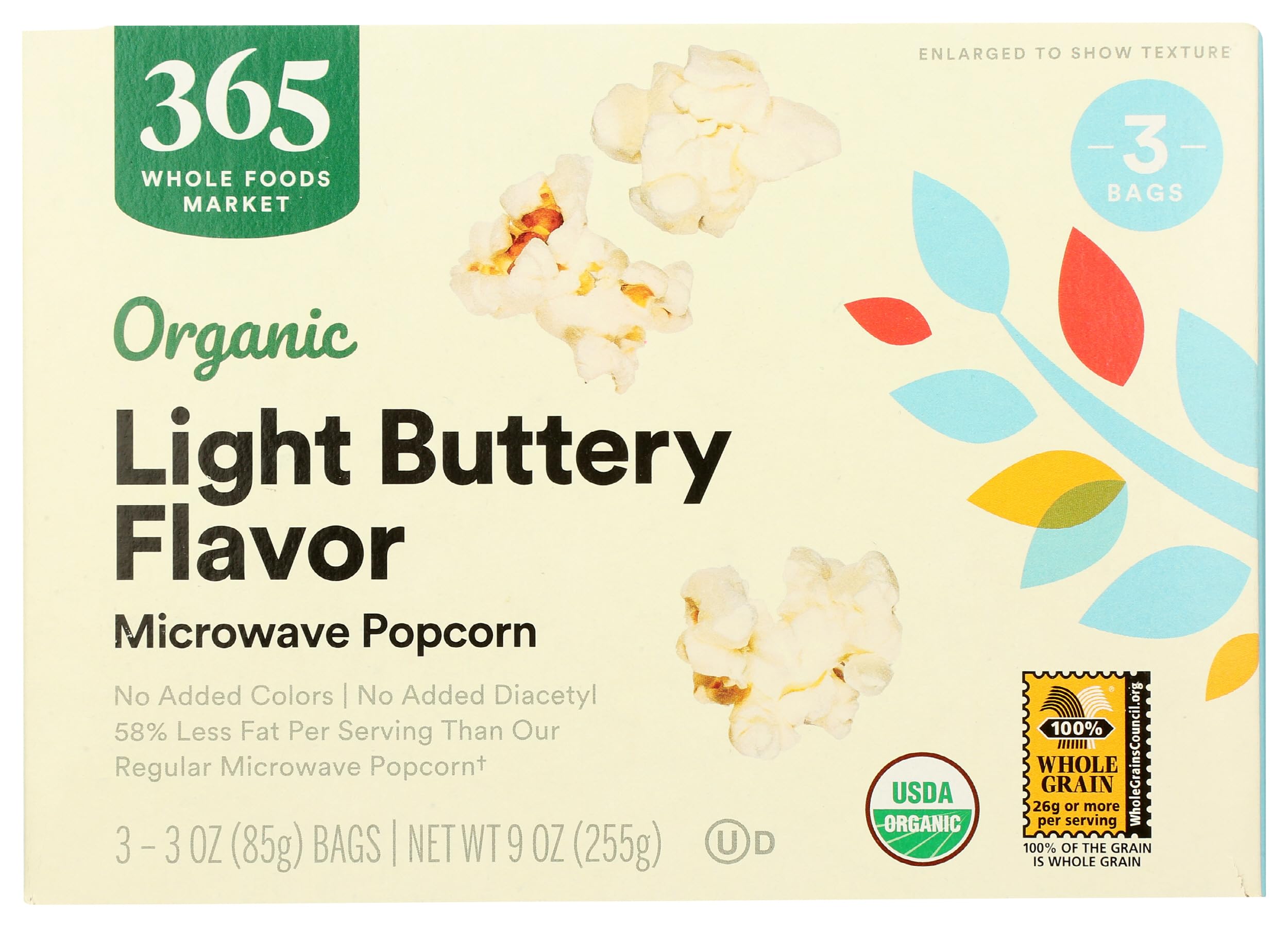 Organic Light Butter Microwave Popcorn, 9 Ounce