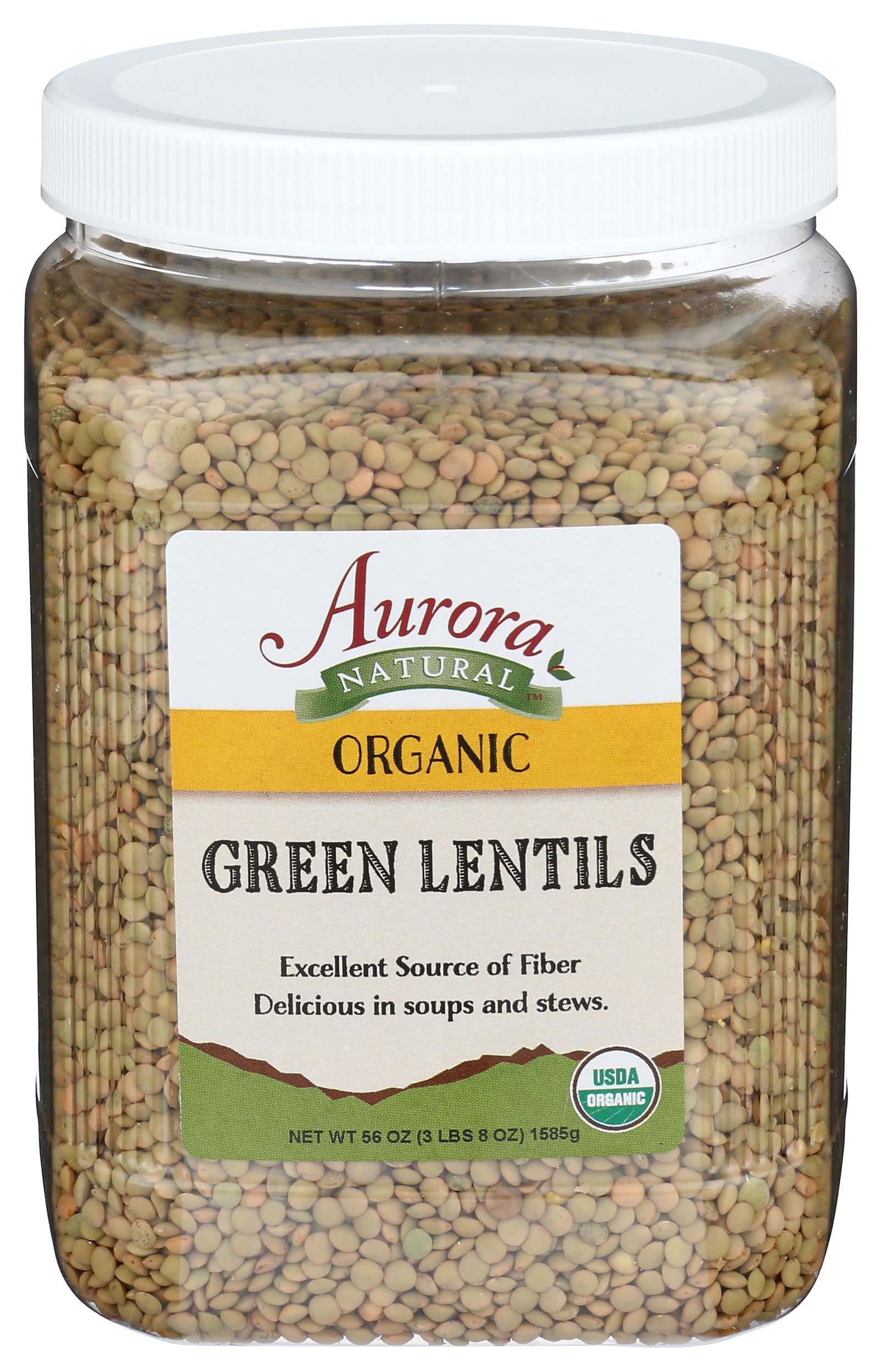 Aurora Products Organic Green Lentils, 56 OZ