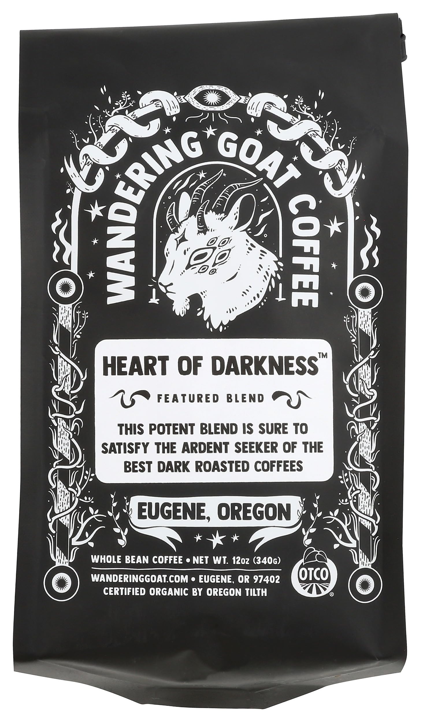 Wandering Goat Coffee, Coffee Whole Bean Heart Of Darkness, 12 Ounce