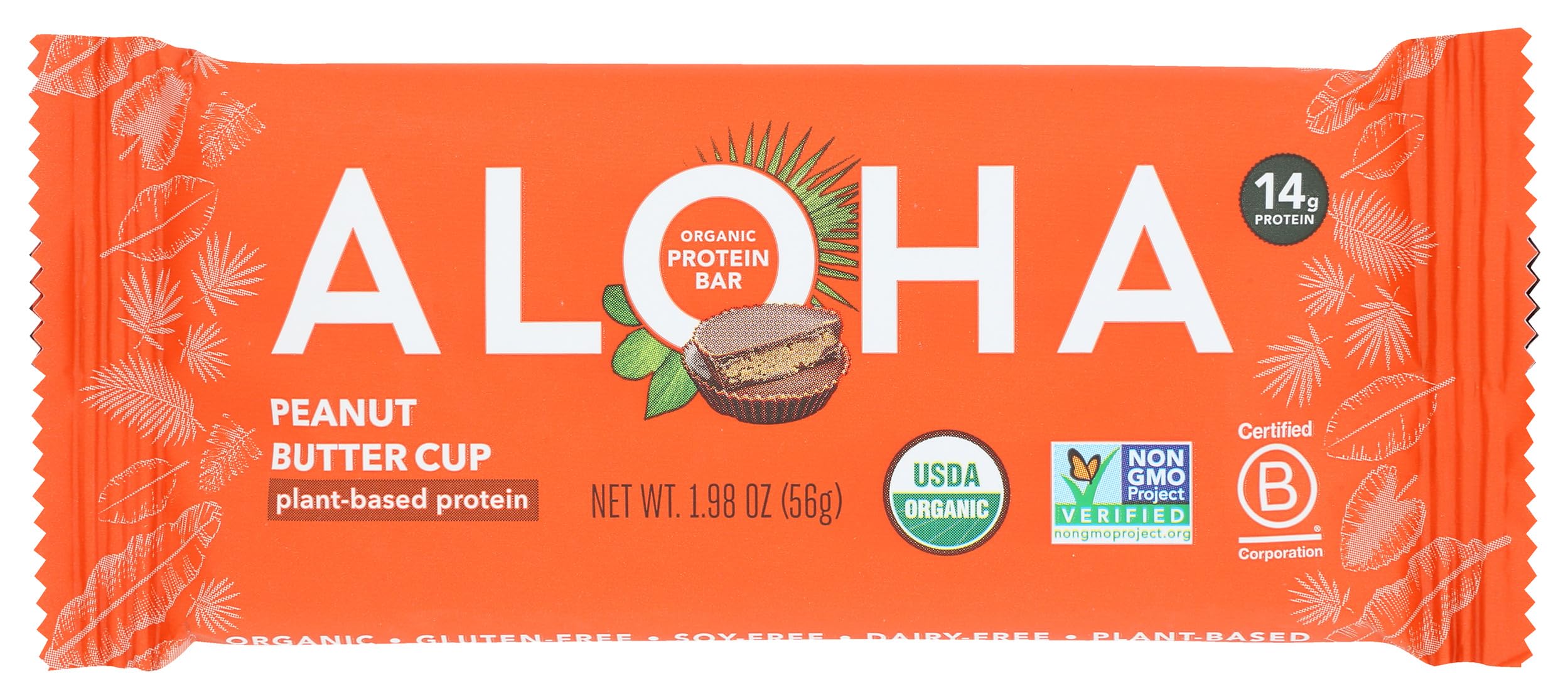 ALOHA Organic Plant Based Protein Bars - Peanut Butter Cup Bar - Vegan, Low Sugar, Gluten-Free, Paleo, Low Carb, Non-GMO, No Stevia, No Erythritol
