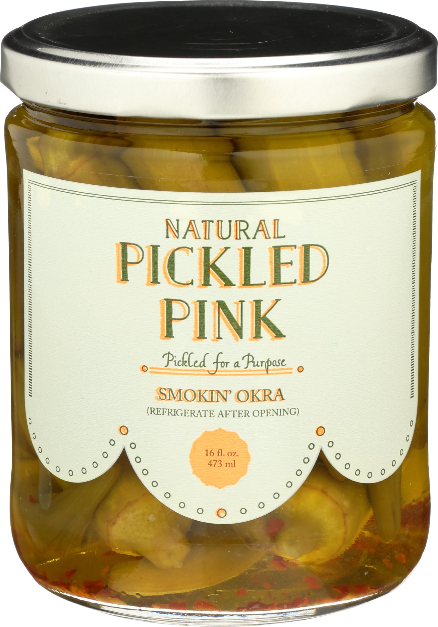 Pickled Pink Foods Okra Pickled, 16 Fl Oz