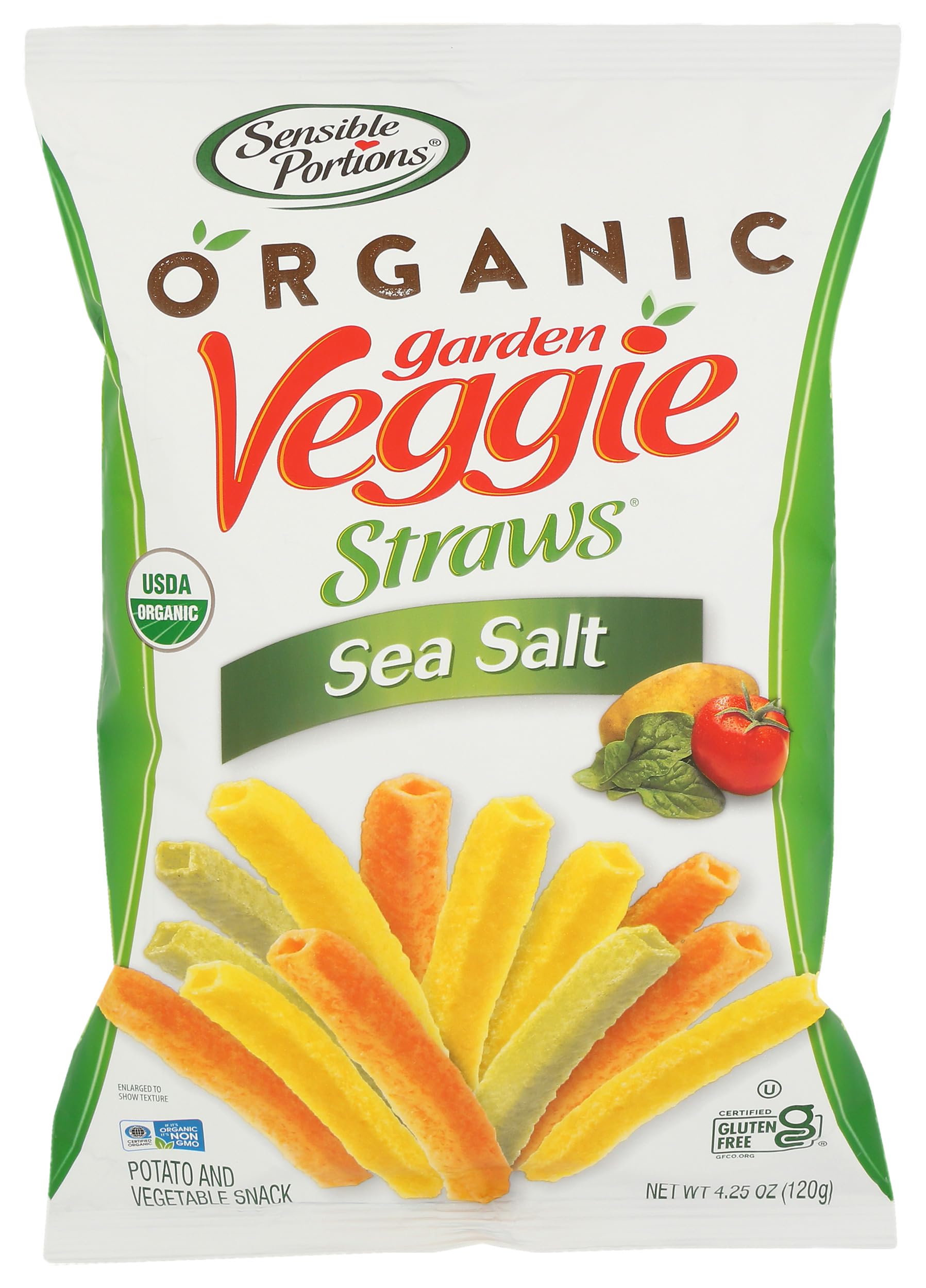 Sensible Portions Organic Sea Salt Garden Veggie Straws, 4.25 OZ