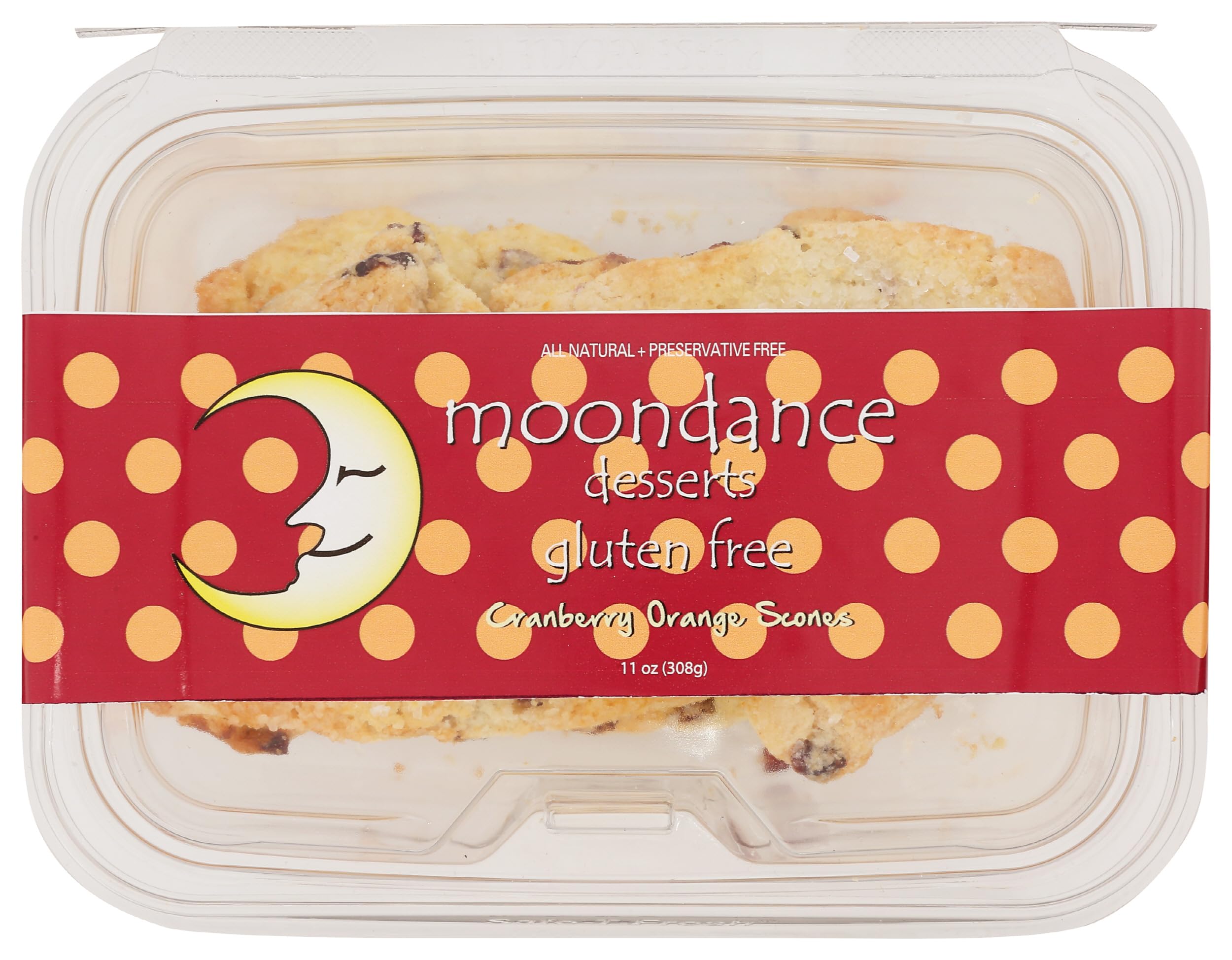 Moondance Heavenly Desserts, Scones Cranberry Orange 4 Count, 11 Ounce