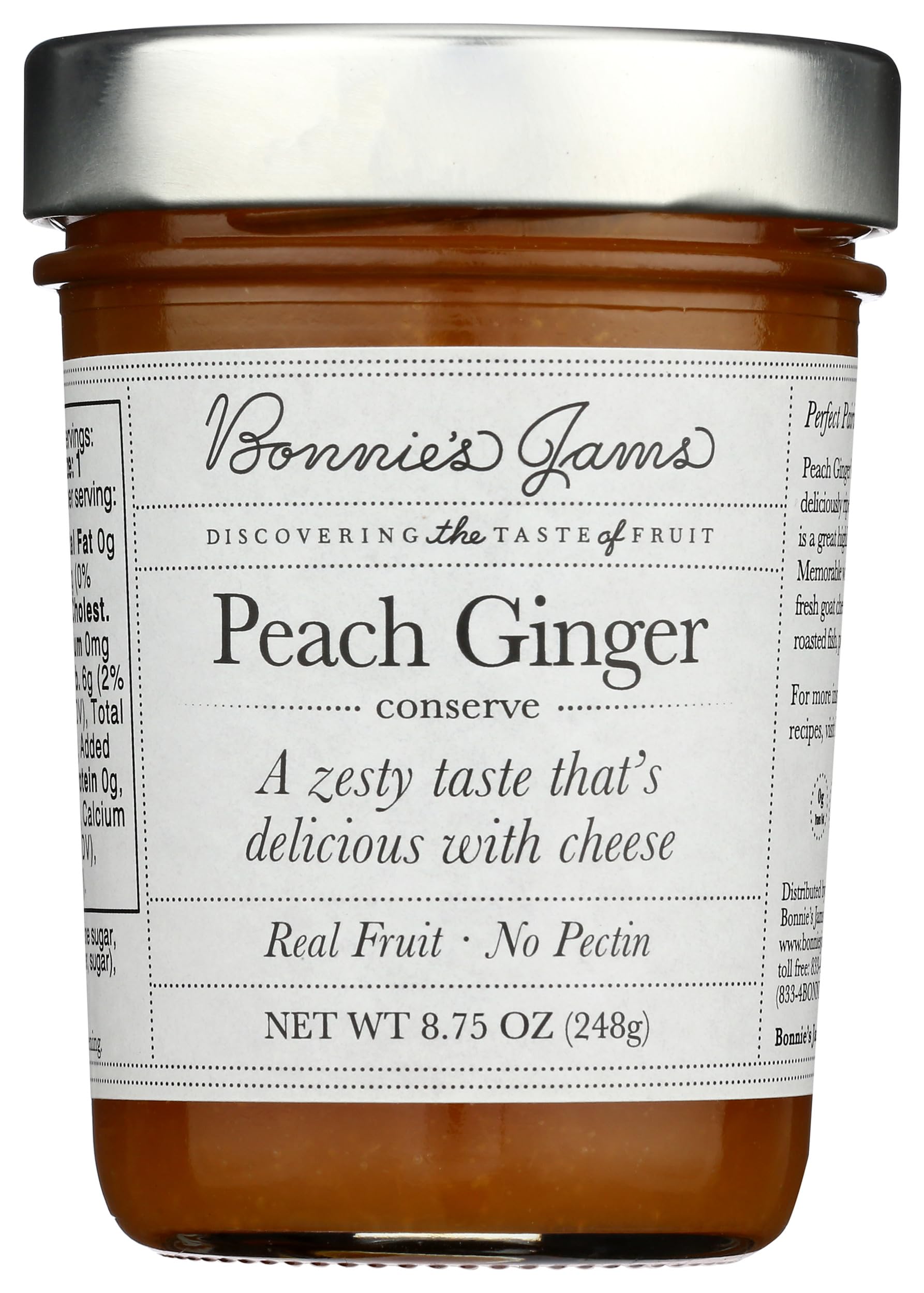 Bonnie's Jams Peach Ginger Jam, 8.75 Ounce