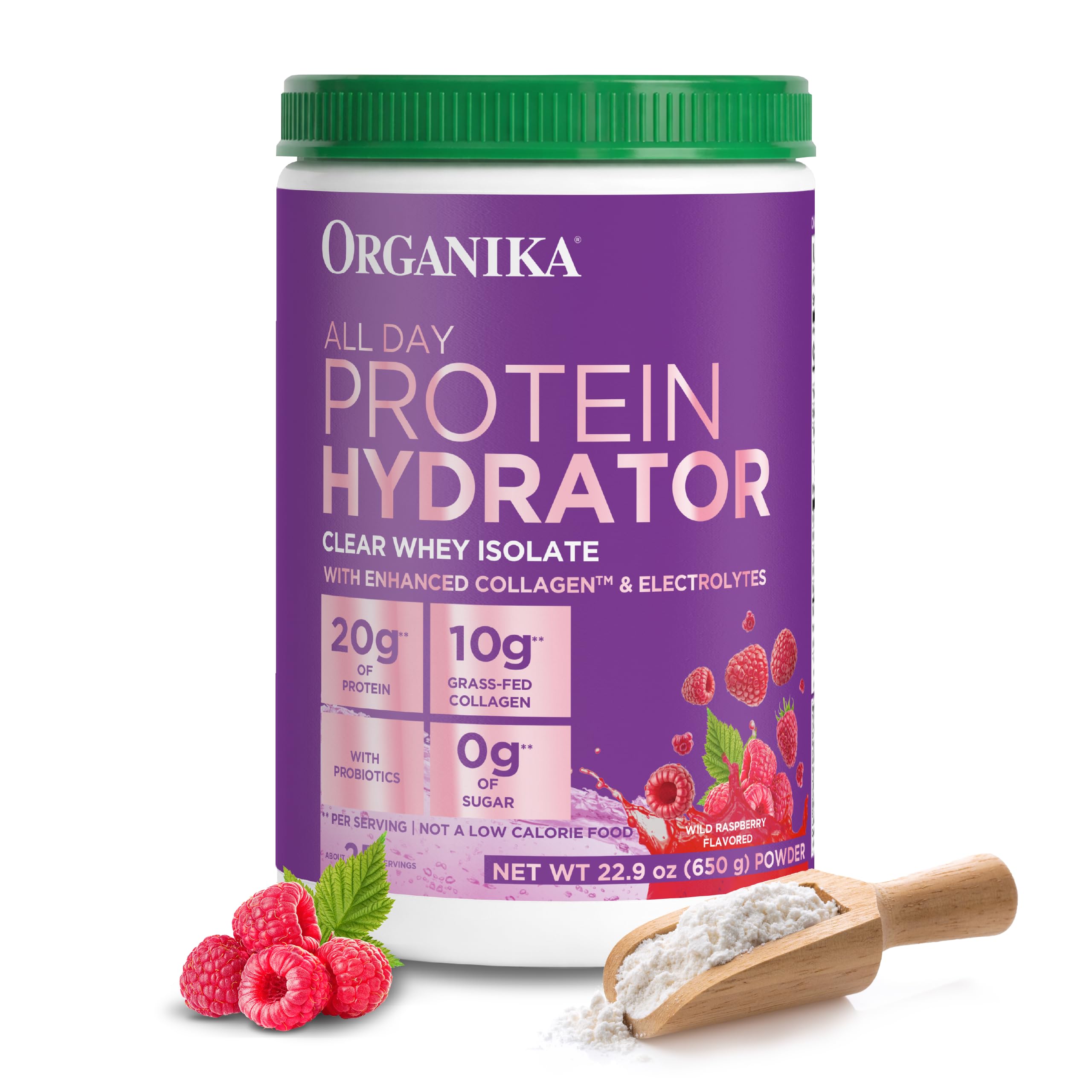 Organika Raspberry All Day Protein Hydrator, 22.93 OZ