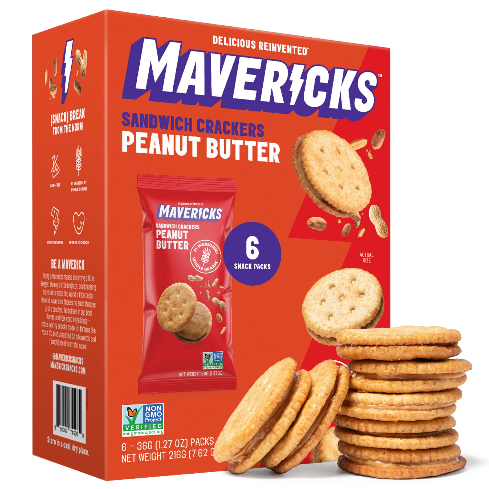 Mavericks, Itza Pizza Crackerz Single Pouch, 0.88 Ounce