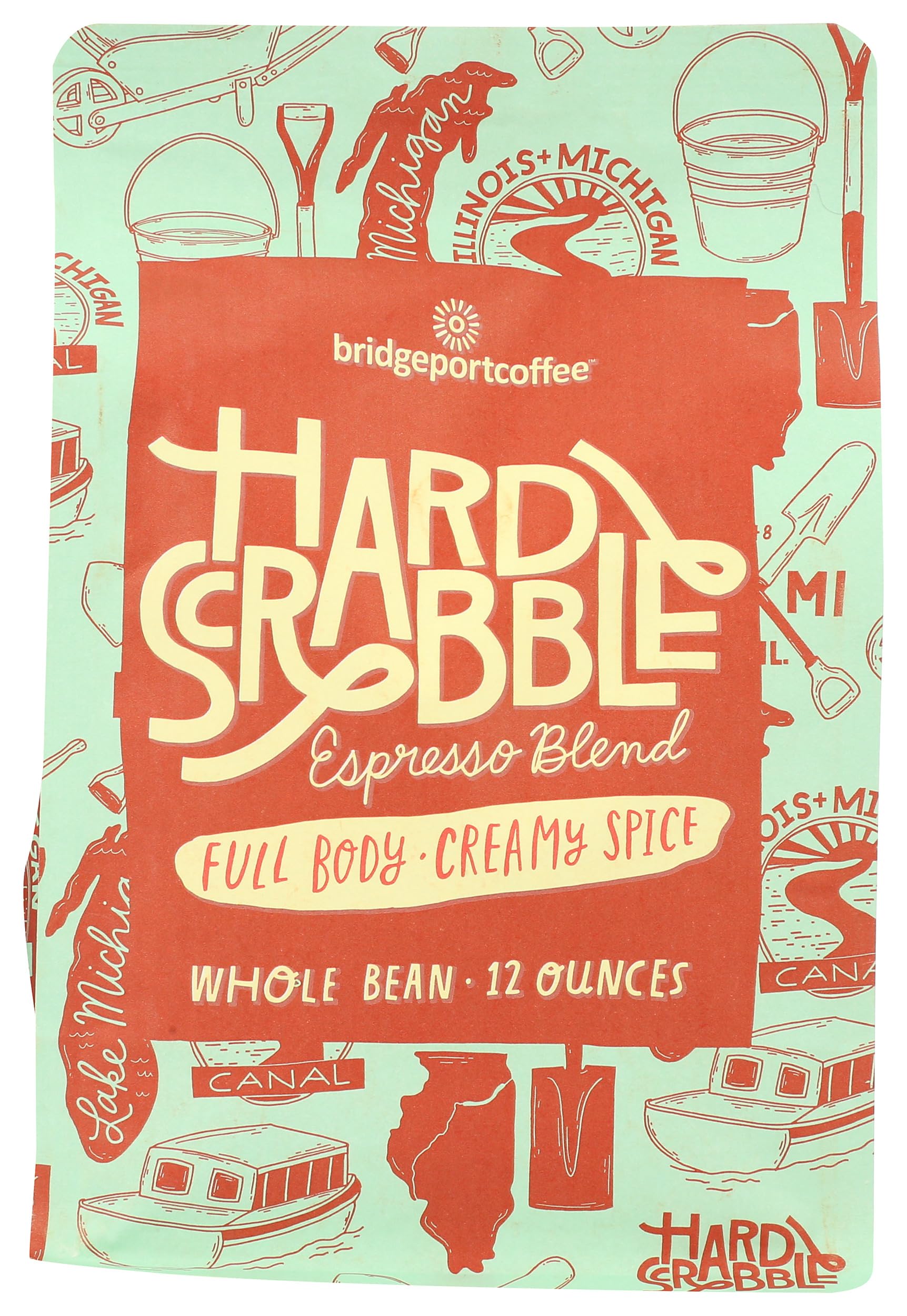 Bridgeport Coffee, Coffee Hardscrabble Blend Whole Bean, 12 Ounce