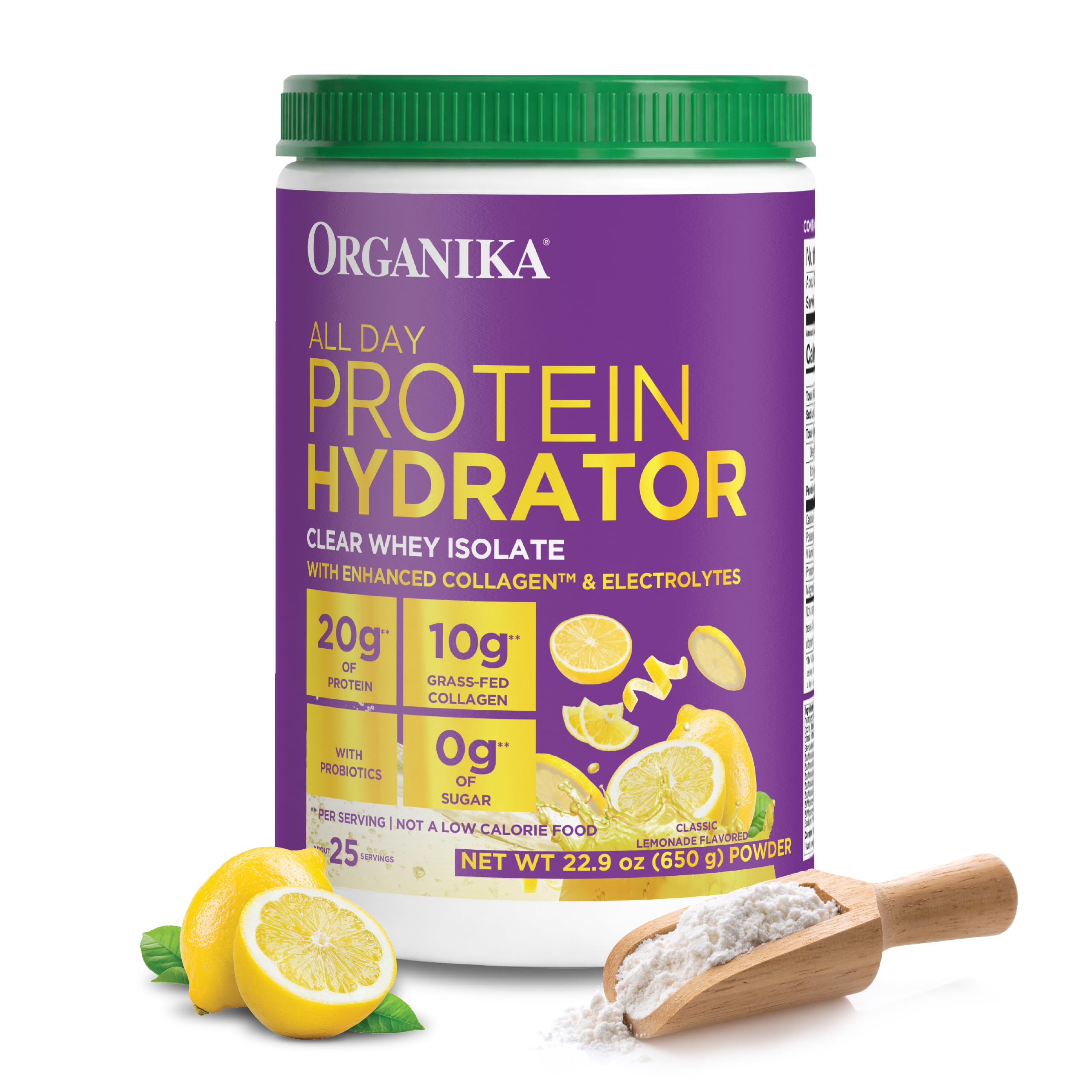 Organika Lemonade All Day Protein Hydrator, 22.93 OZ