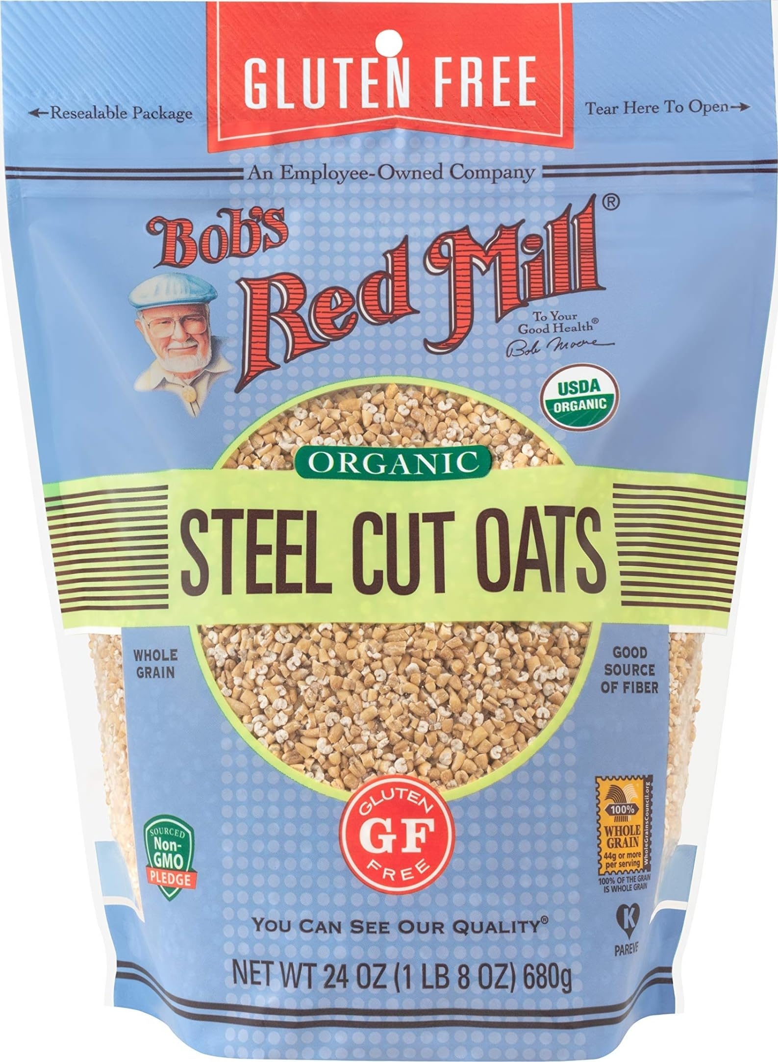 Bob's Red Mill Organic Gluten Free Steel Cut Oats, 24oz