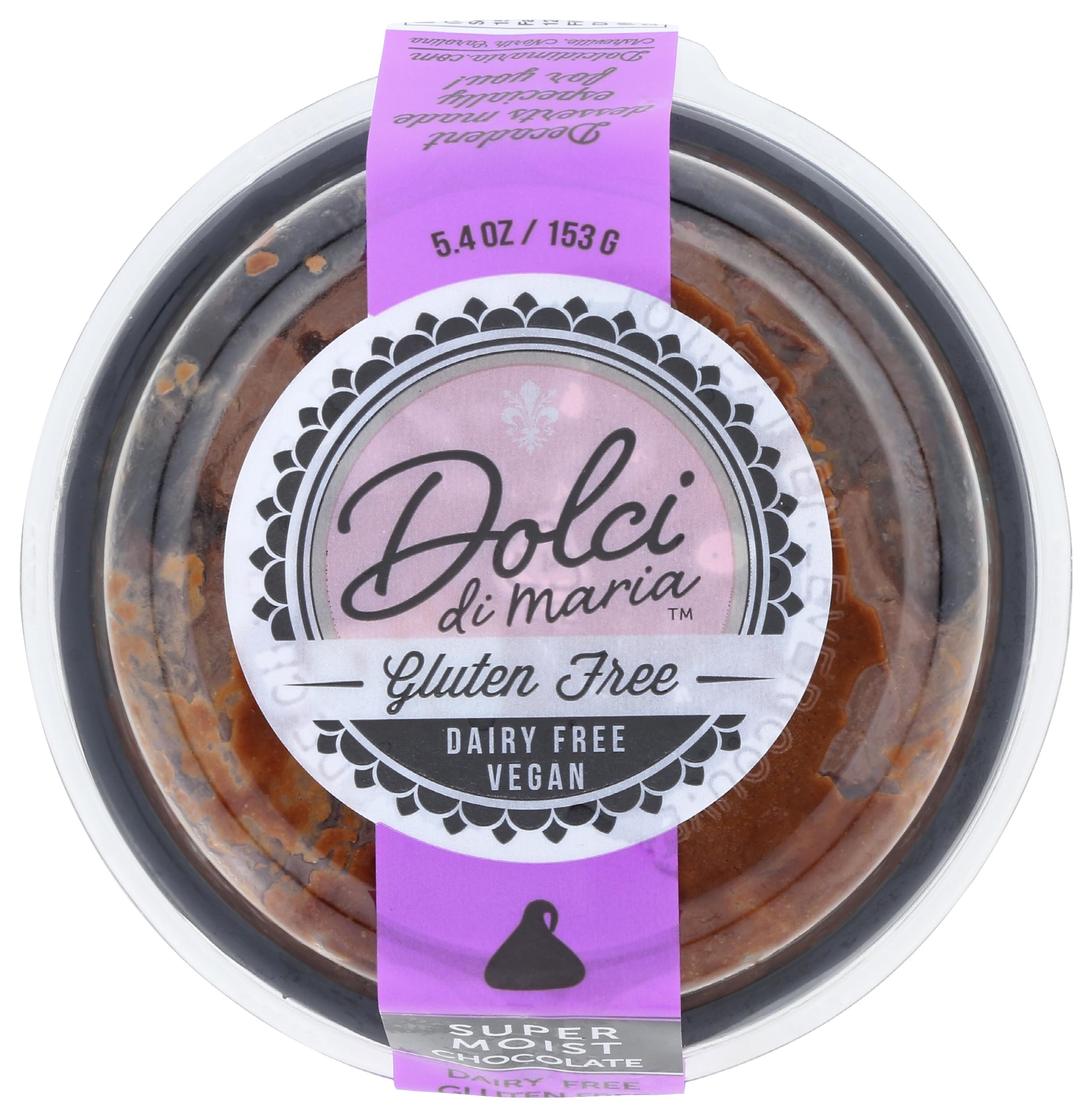 Dolci Di Maria, Cake Moist Chocolate Round Gluten Free, 5.4 Ounce