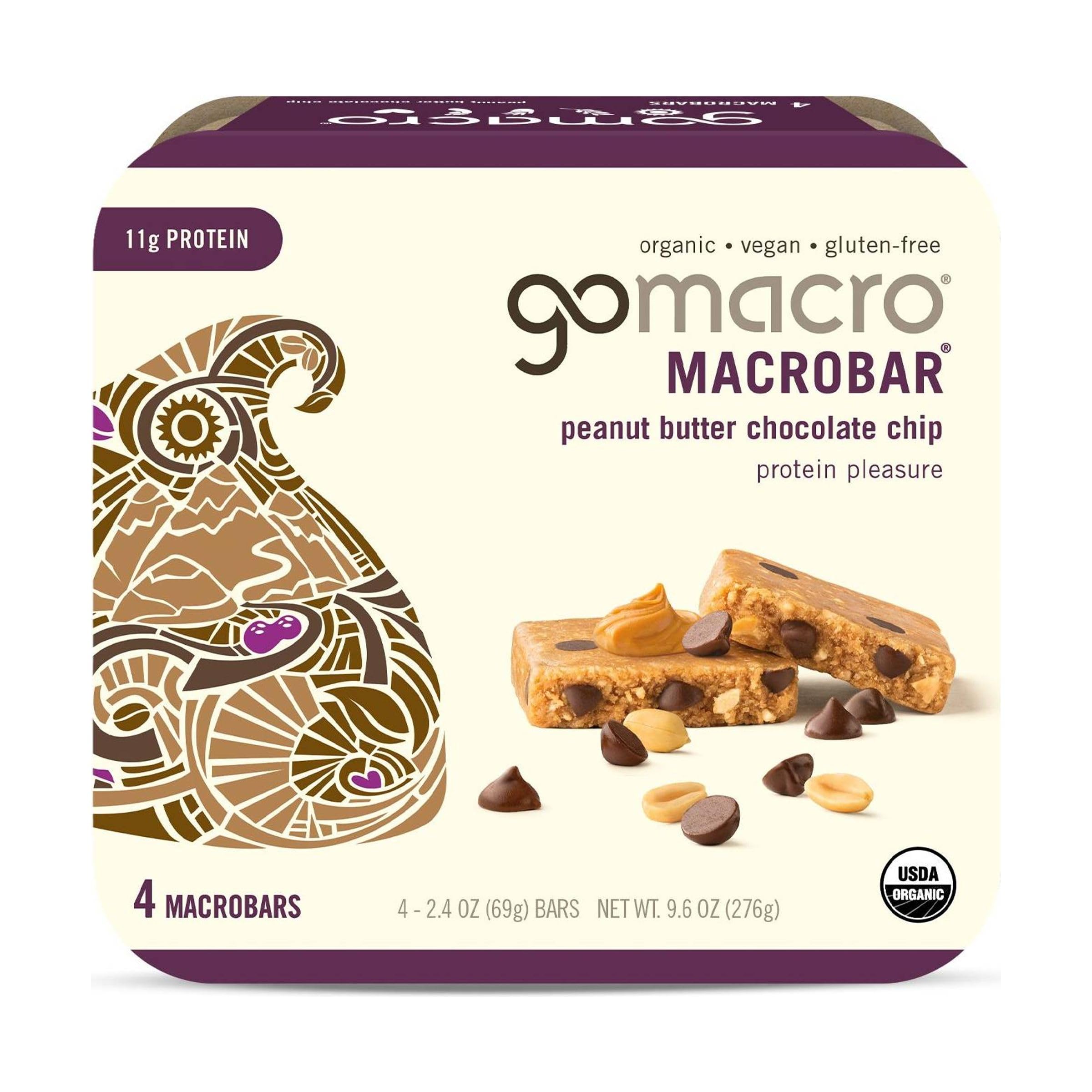 Gomacro, Bar Peanut Butter Chocolate Chip Organic 4 Count, 9.7 Ounce