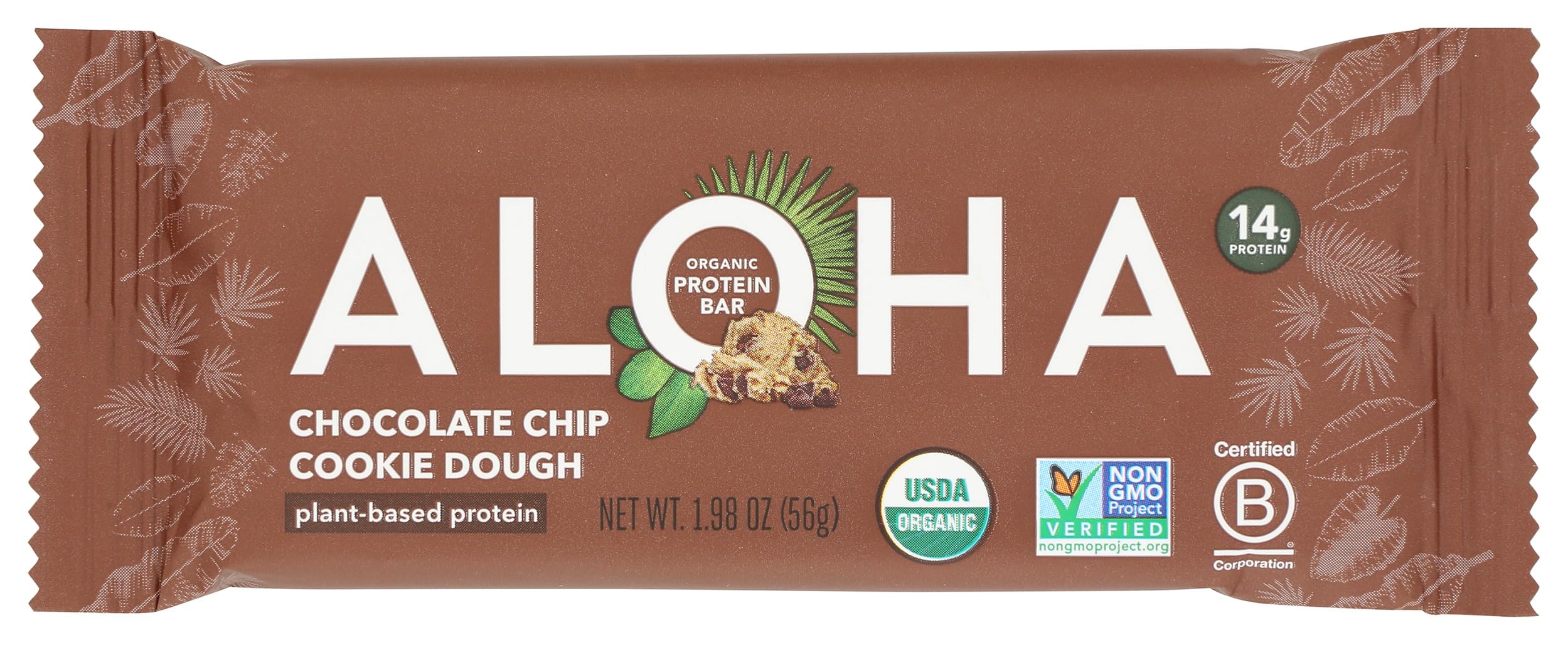Aloha, Protein Bar Chocolate Chip Cookie Dough Organic, 1.98 Ounce
